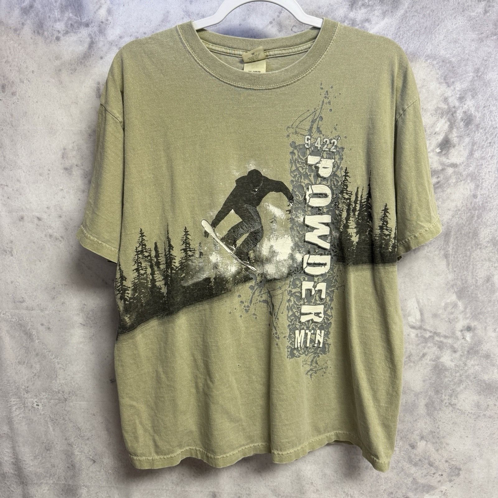 Vintage Vintage Powder Mountain Snowboard T Shirt Mens Large Brown Size US L / EU 52-54 / 3 - 1 Thumbnail