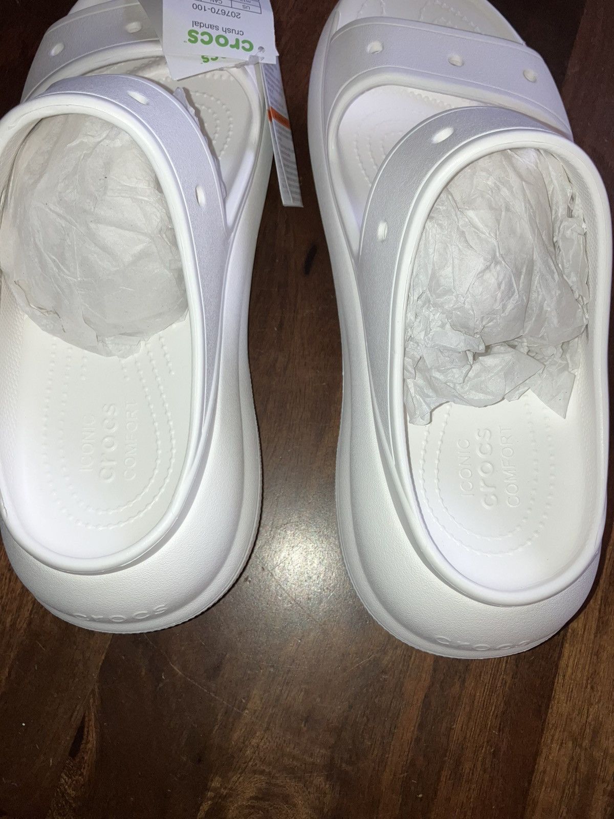 Crocs Crocs Classic Crush Platform Clogs White Men’s 12 New Size US 12 / EU 45 - 5 Thumbnail