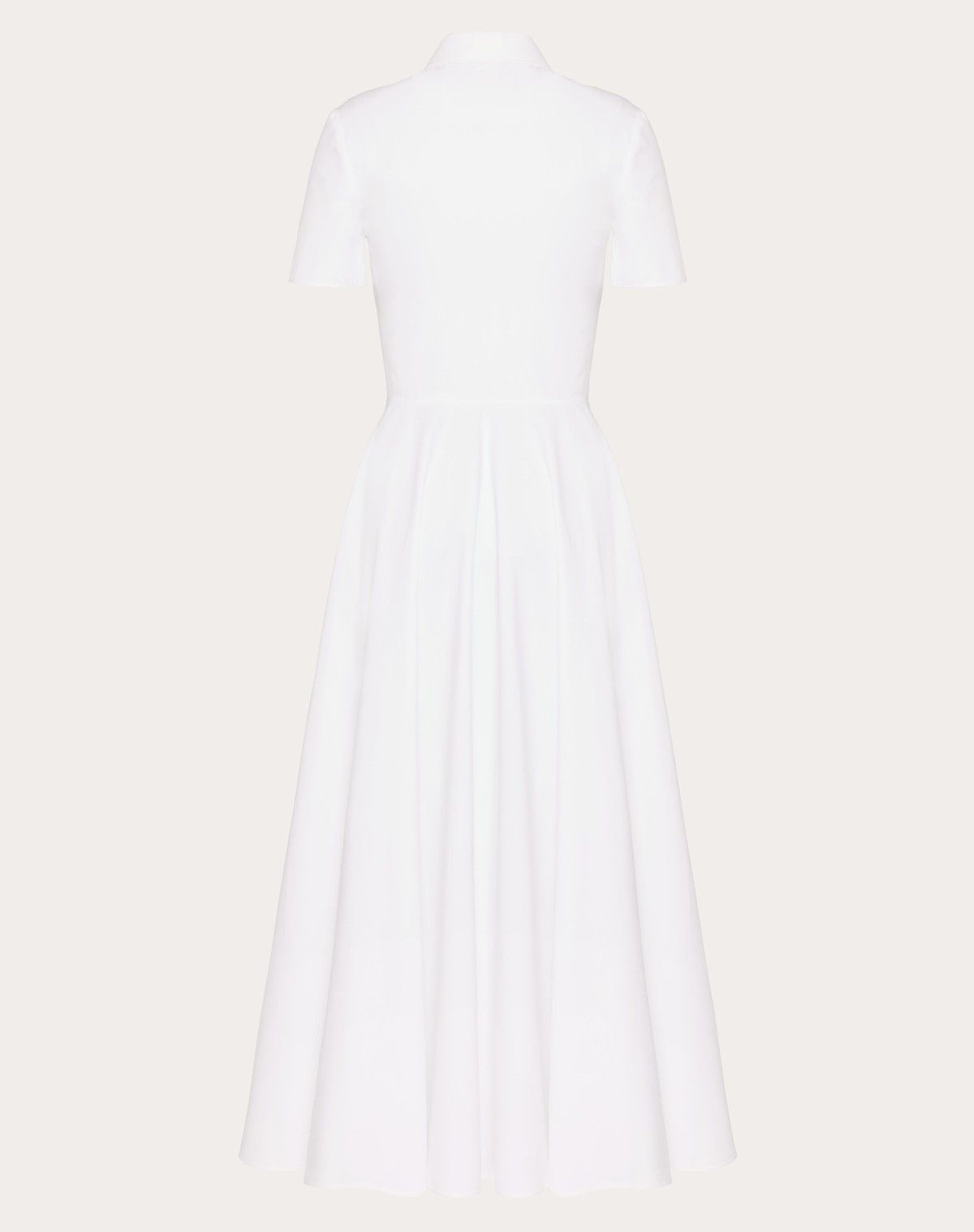 Valentino o1s1wg110525 Embroidered Compact Popline Midi Dress in White Size XS / US 0-2 / IT 36-38 - 2 Thumbnail