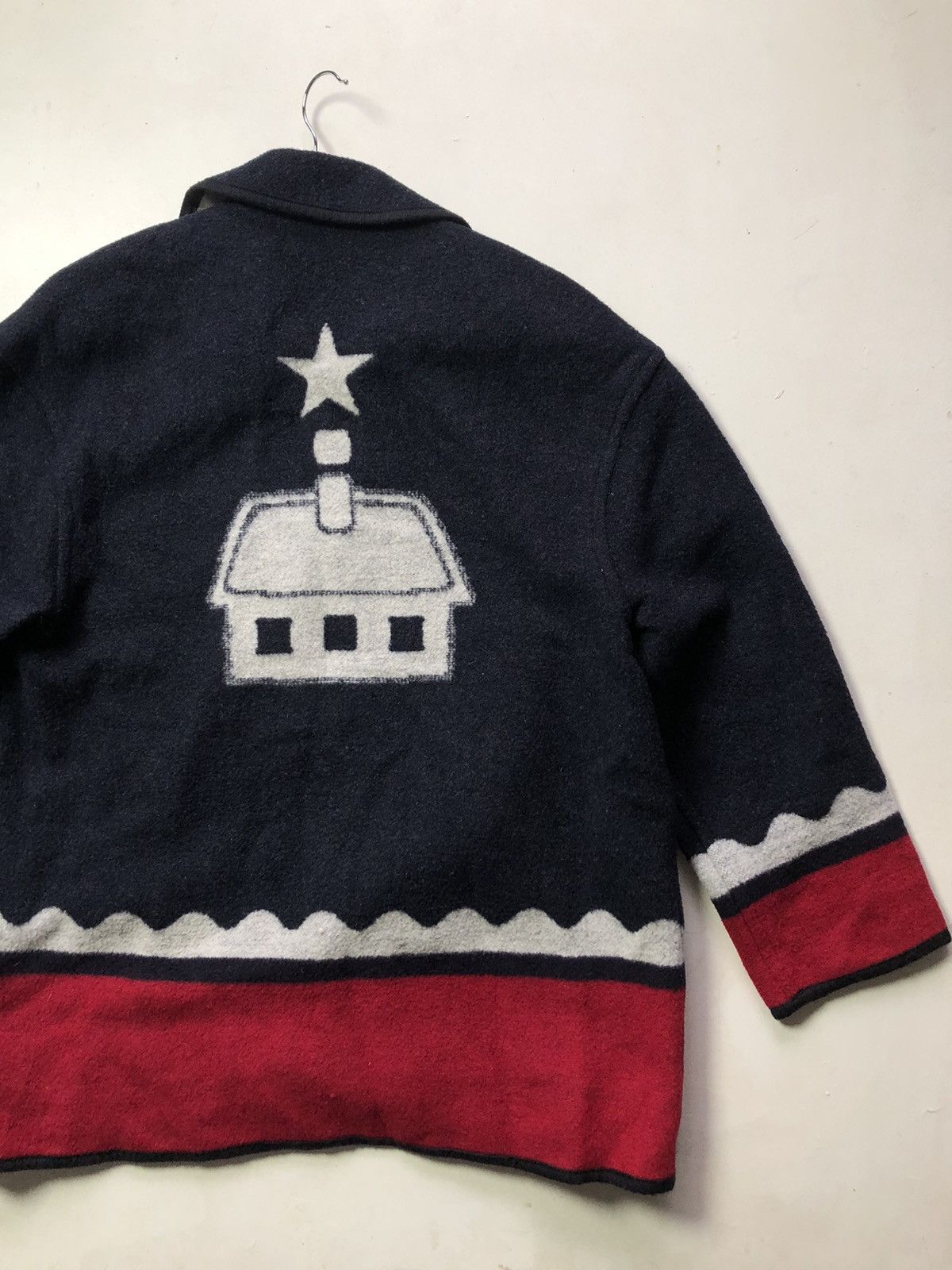 Vintage Women’s Wool Blend Jacket – Nordic Reindeer Design UK 12 Size L / US 10 / IT 46 - 6 Thumbnail