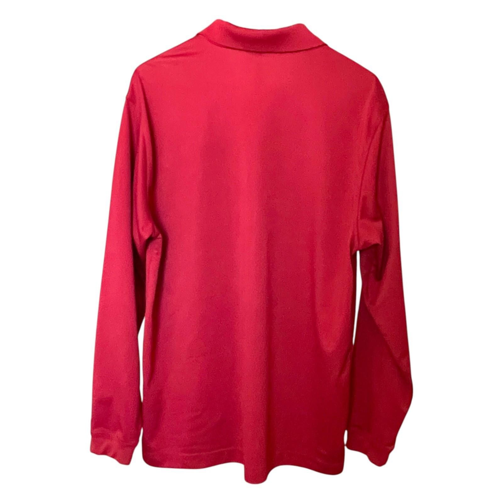 Nike Nike Golf Mens Dri-Fit Polo Large Red Long Sleeve Size ONE SIZE - 2 Thumbnail