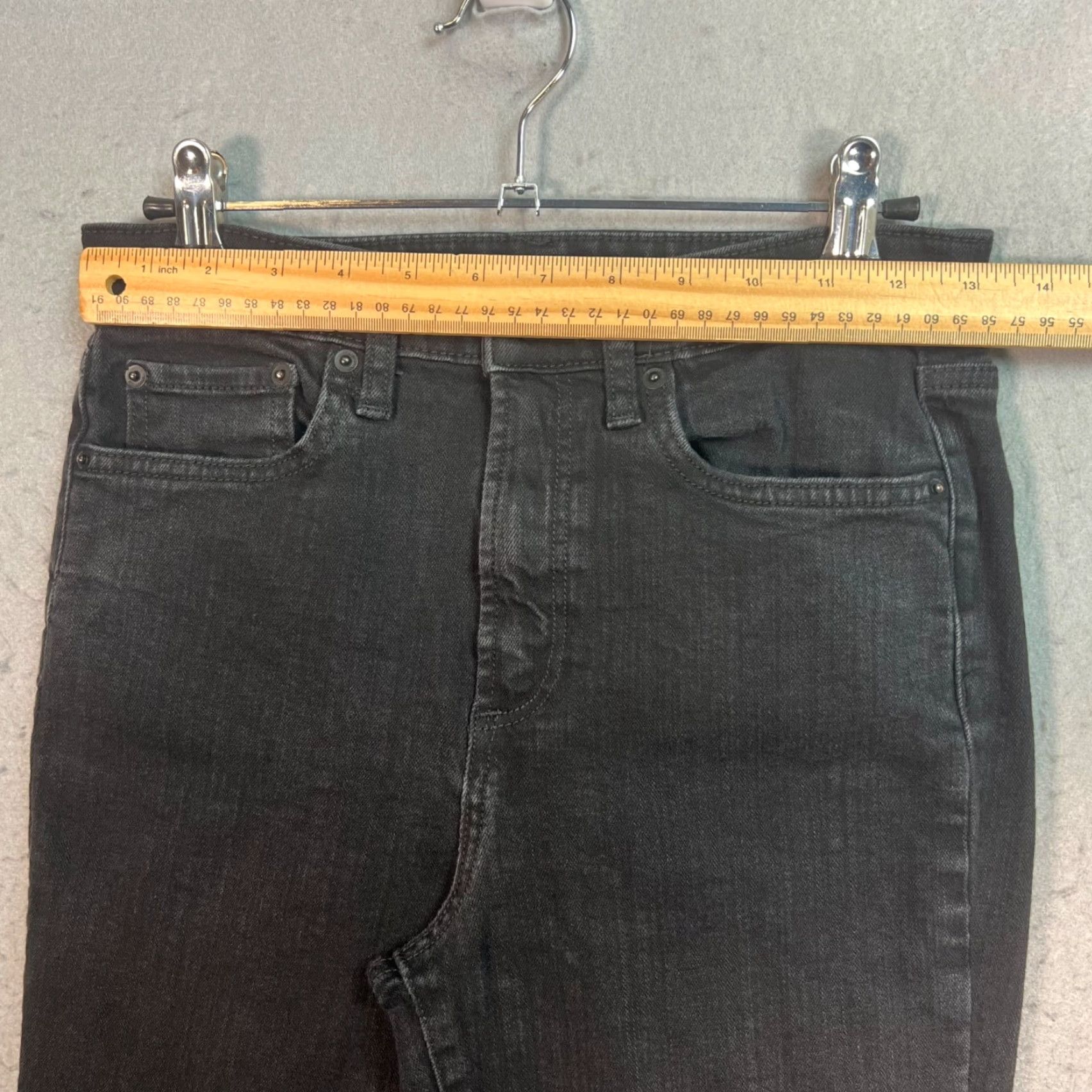 Zara Zara Womens Jeans Size 4 Black Frayed Hem Straight Leg Cotton Blend Denim Size 27" / US 4 / IT 40 - 5 Thumbnail
