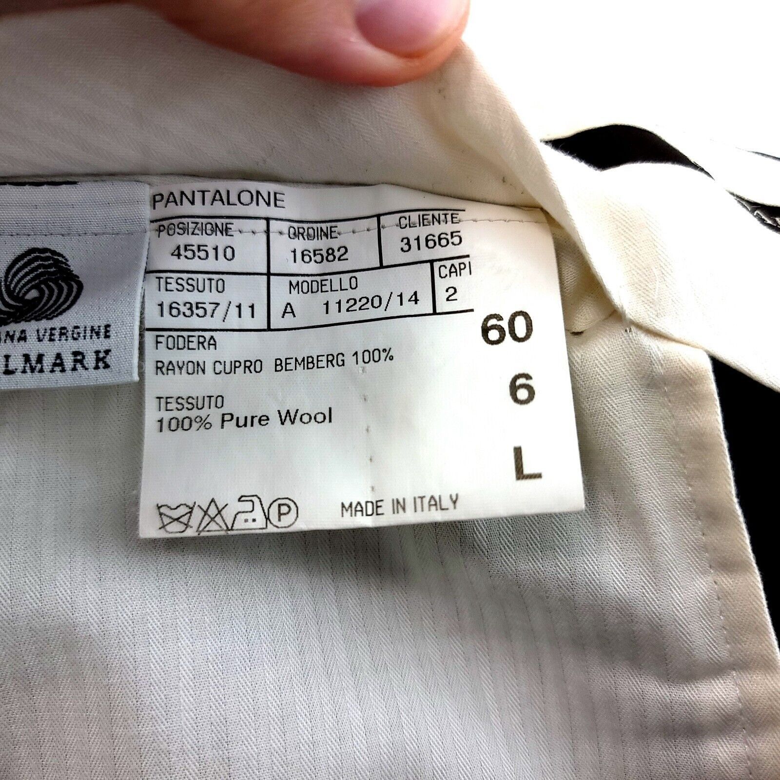 Canali DAMAGED Canali Wool Twill Gray W/ Blue Windowpane Pleated Dr Size 40R - 6 Thumbnail