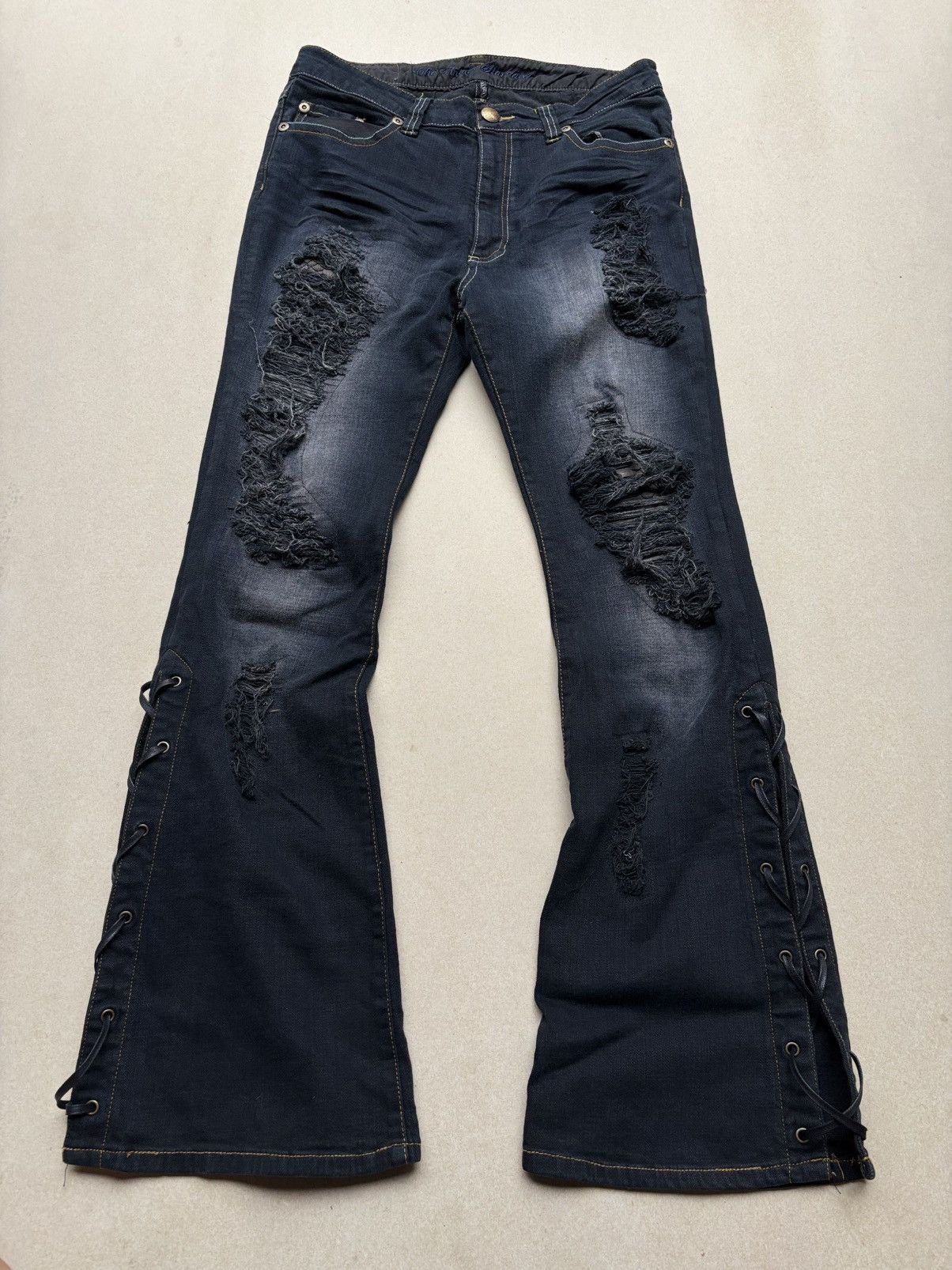 Japanese Brand TVS lace-up flare jeans Size US 29 - 1 Thumbnail