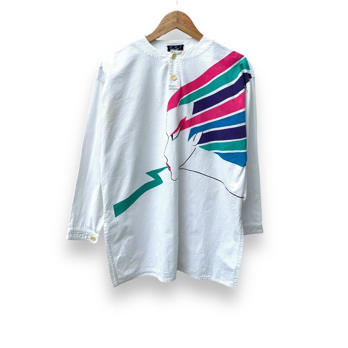 Kansai Yamamoto Archive Yamamoto "Kansai 2000”seersucker Graphic Ziggy Size US M / EU 48-50 / 2 - 1 Thumbnail