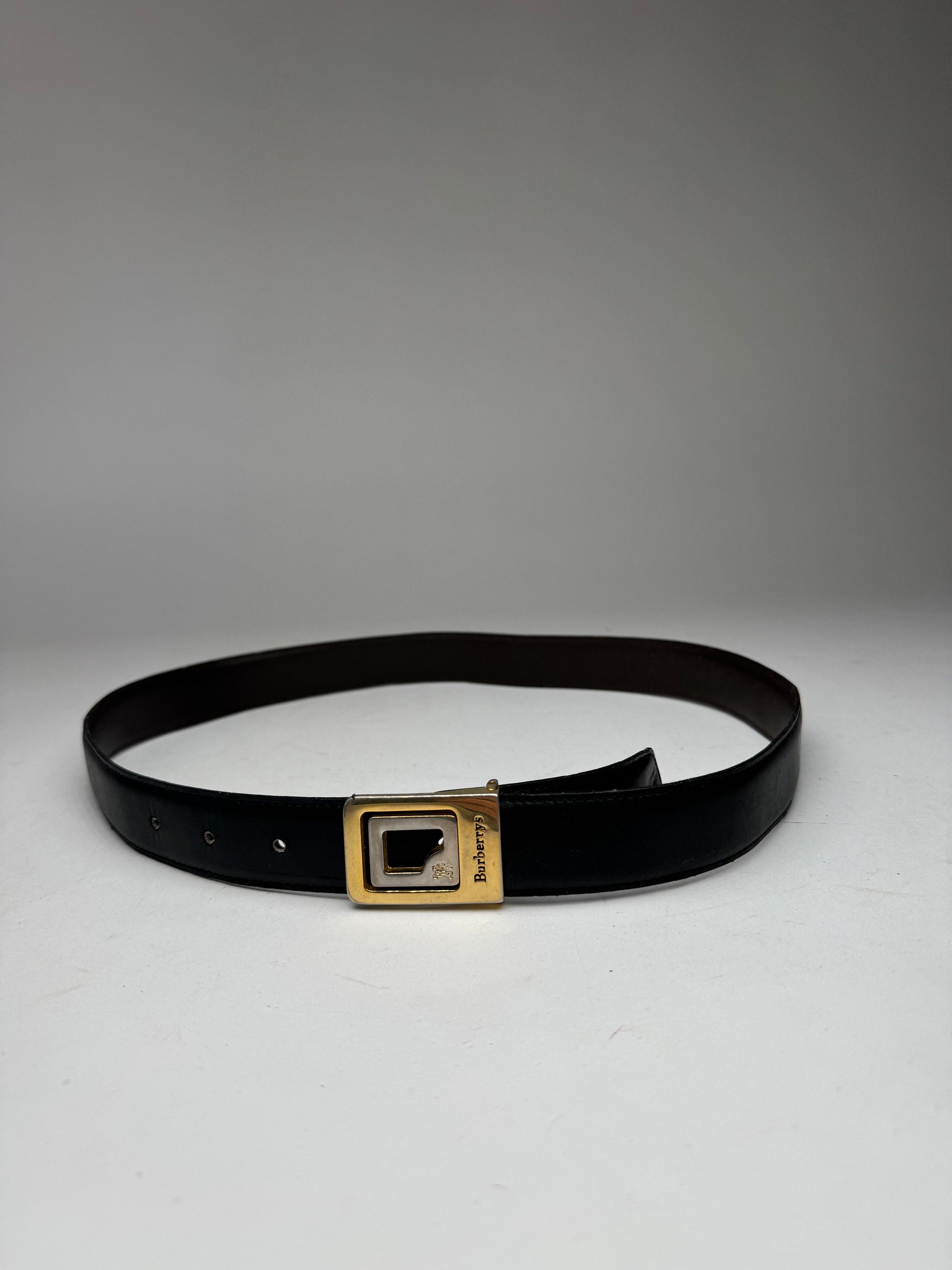 Burberry Vintage London Leather Belt black Size ONE SIZE - 1 Thumbnail