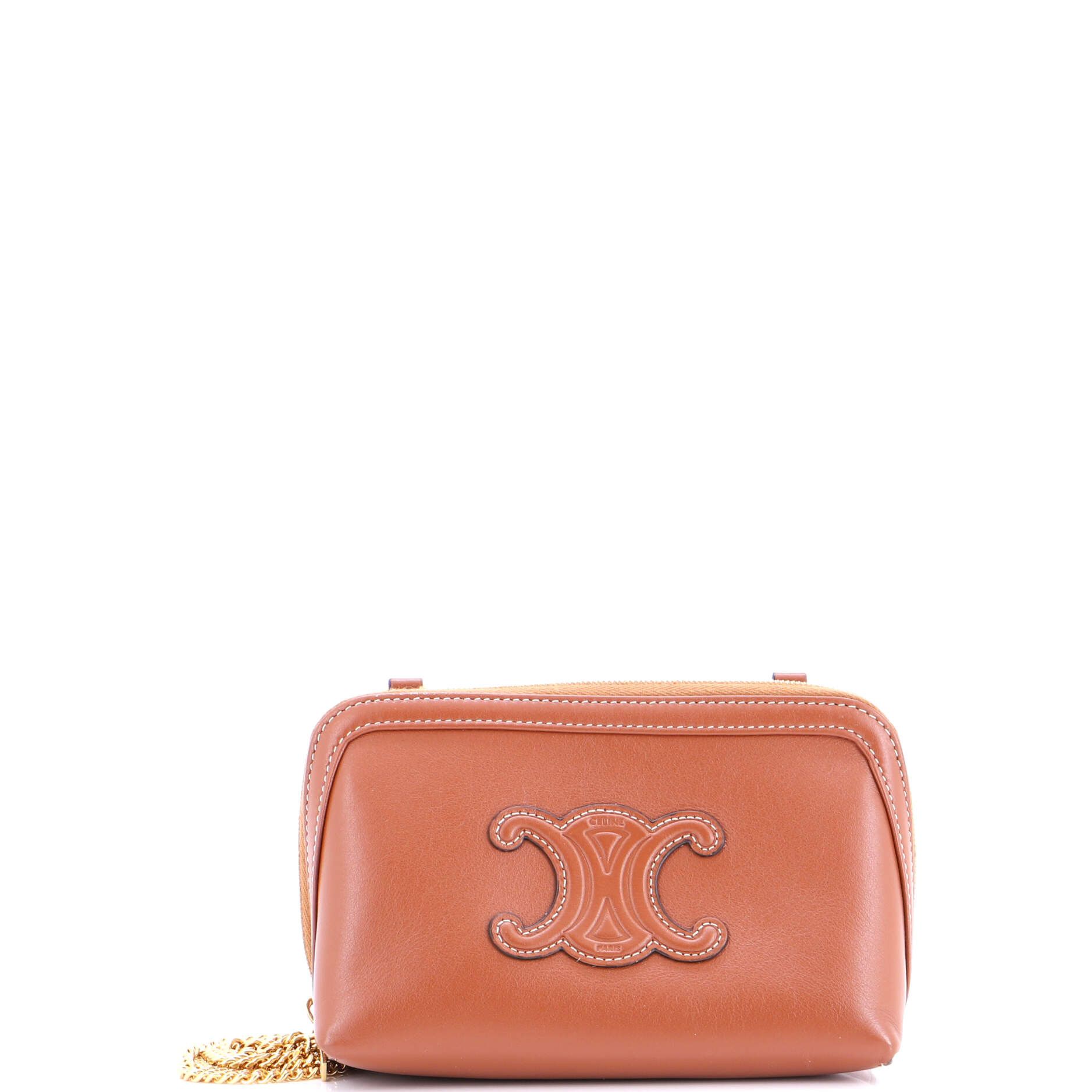 Celine Cuir Triomphe Zip Around Chain Clutch Size ONE SIZE - 1 Thumbnail