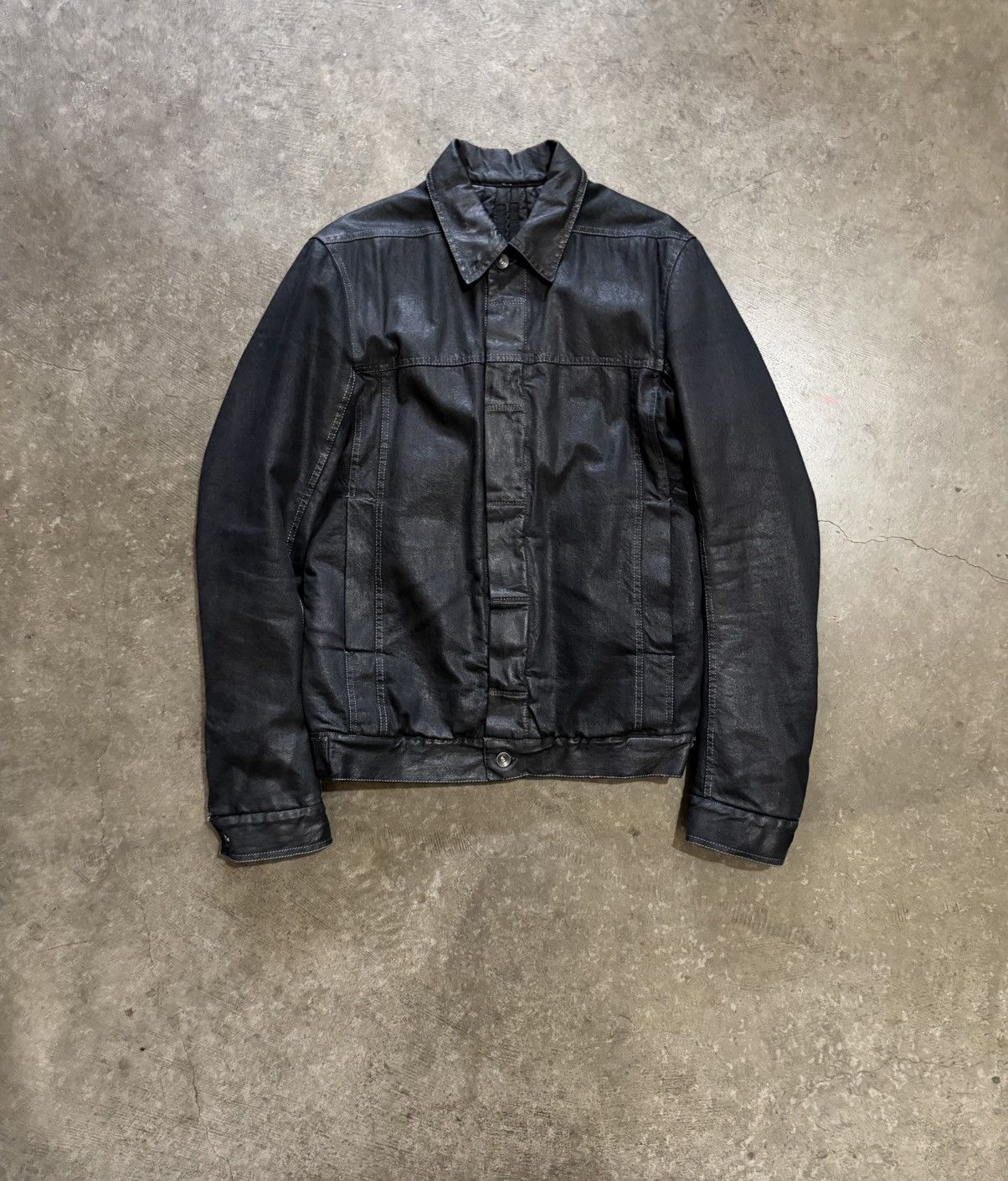 Rick Owens Drkshdw Rick Owens DRKSHDW AW15 SPHINX Wax Denim Padded Work Jacket Size US M / EU 48-50 / 2 - 1 Thumbnail