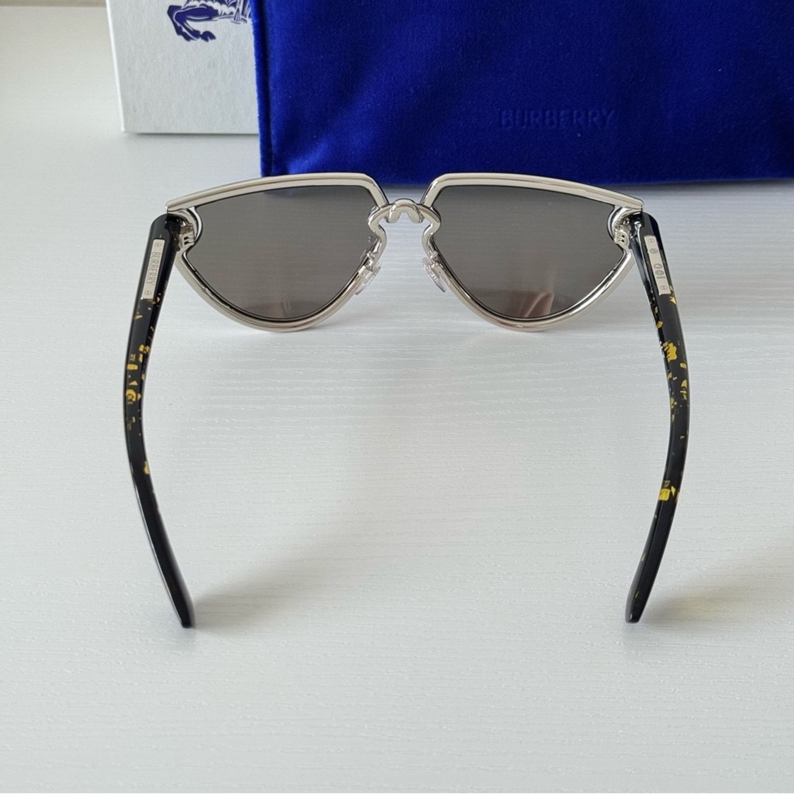 Burberry New Burberry Sunglasses B3152 10056G Silver Mirror Authentic Size ONE SIZE - 12 Thumbnail