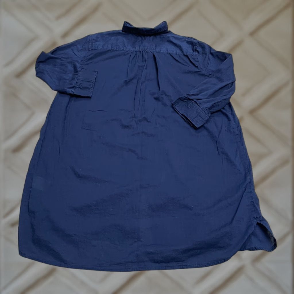 Lands' End Lands' End Midi Shirt Dress Womens XS Navy Blue Long Sleeve Button Down Casual Shirt Dress Womens XS Navy Blue Long Sleeve Button Down Casual Size XS / US 0-2 / IT 36-38 - 1 Thumbnail