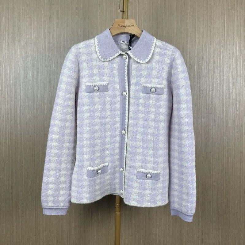 Miu Miu Miu Miu Color-Block Wool Cardigan for Women 0089 Size L / US 10 / IT 46 - 1 Thumbnail