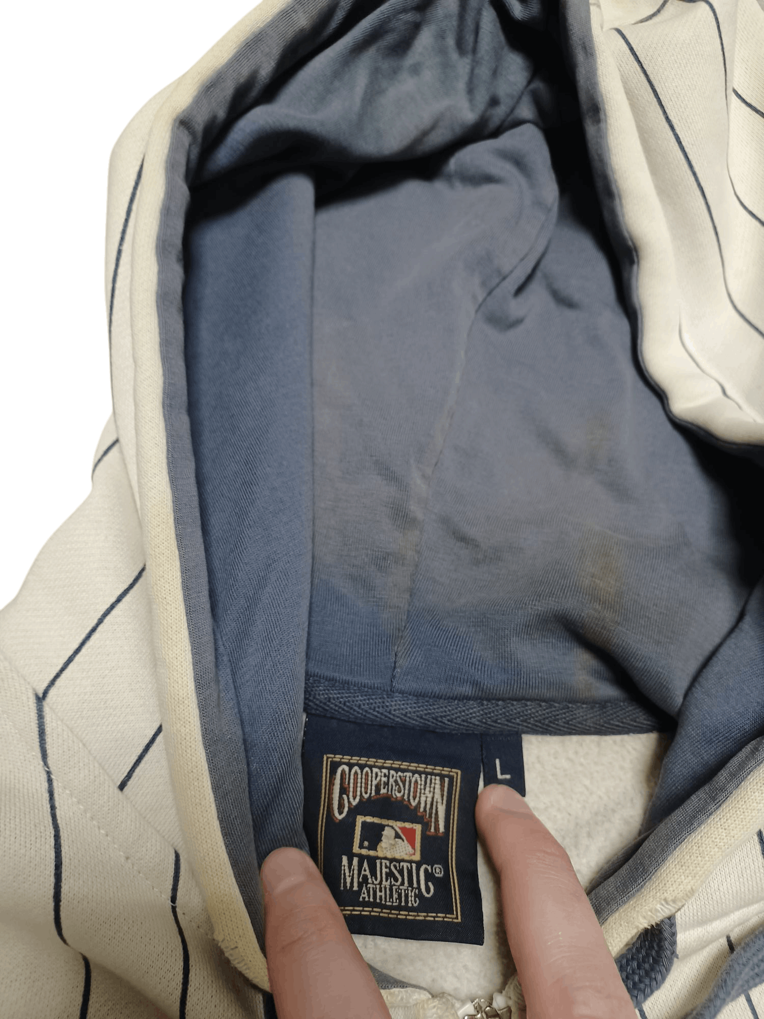 Majestic NEW YORK YANKEES VINTAGE MAJESTIC DISTRESSED ZIP HOODIE Size US L / EU 52-54 / 3 - 7 Thumbnail