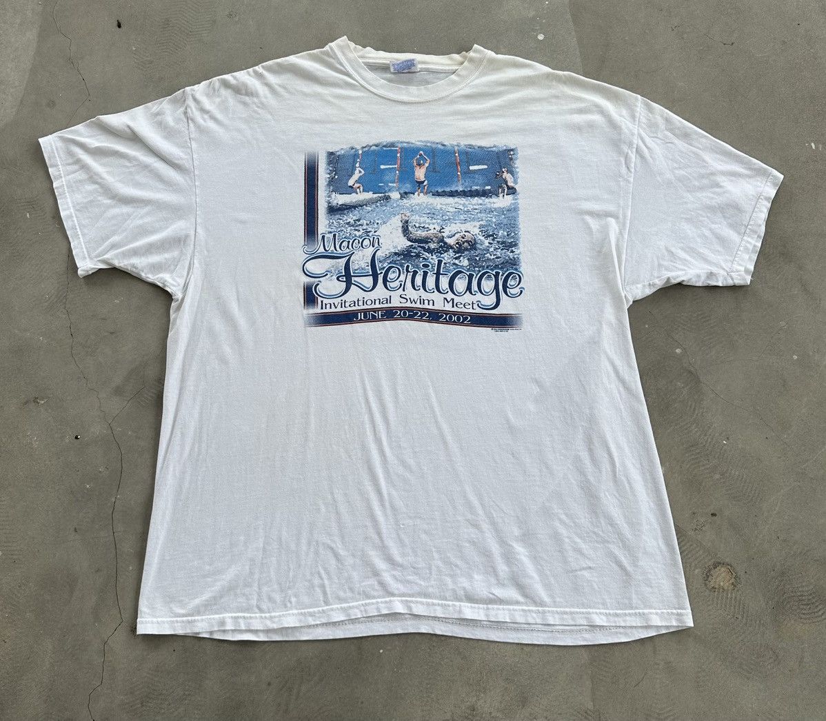 Hanes VINTAGE SWIMMING COMPETITION TEE Size US XXL / EU 58 / 5 - 1 Thumbnail