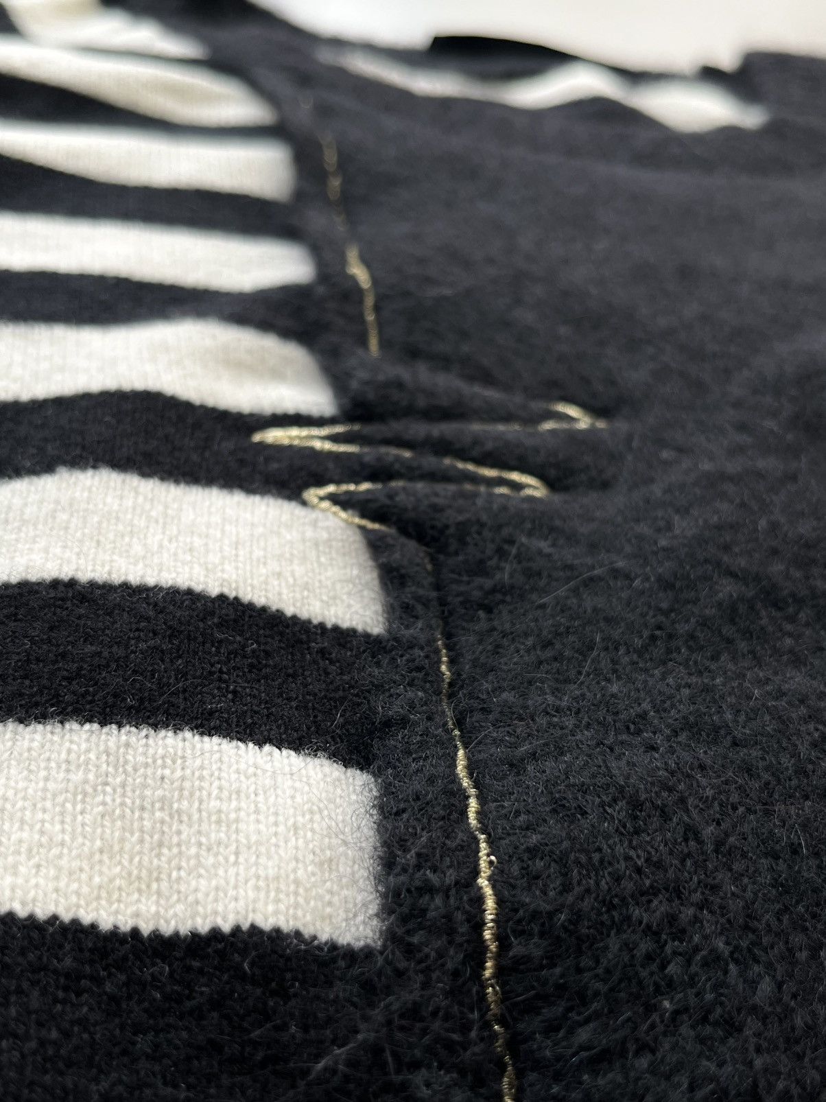 Haider Ackermann Haider Ackermann AW17 layered striped blend knit sweater Size US L / EU 52-54 / 3 - 9 Thumbnail