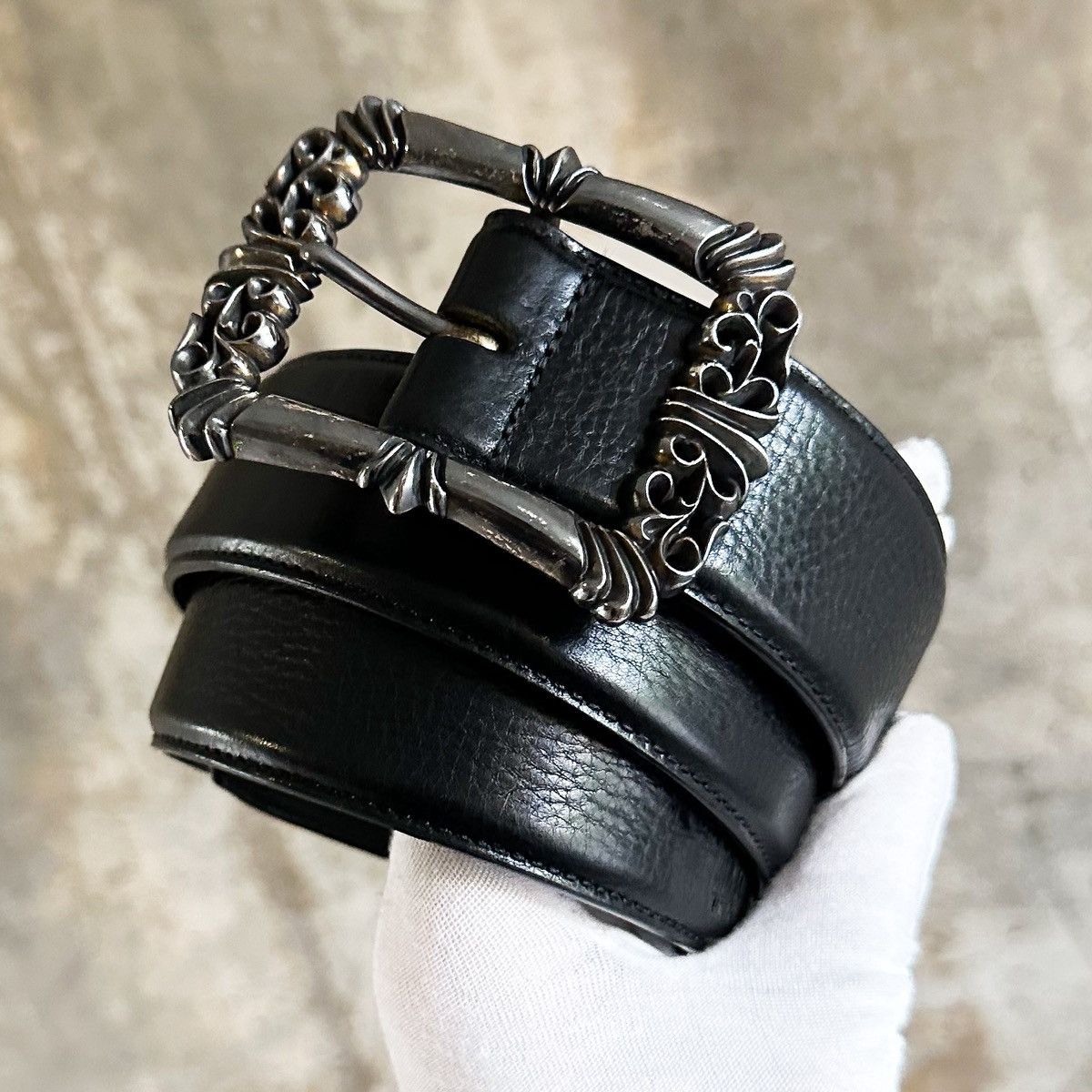 Chrome Hearts Chrome Hearts 1.5 OTJ Square Filigree Buckle Leather