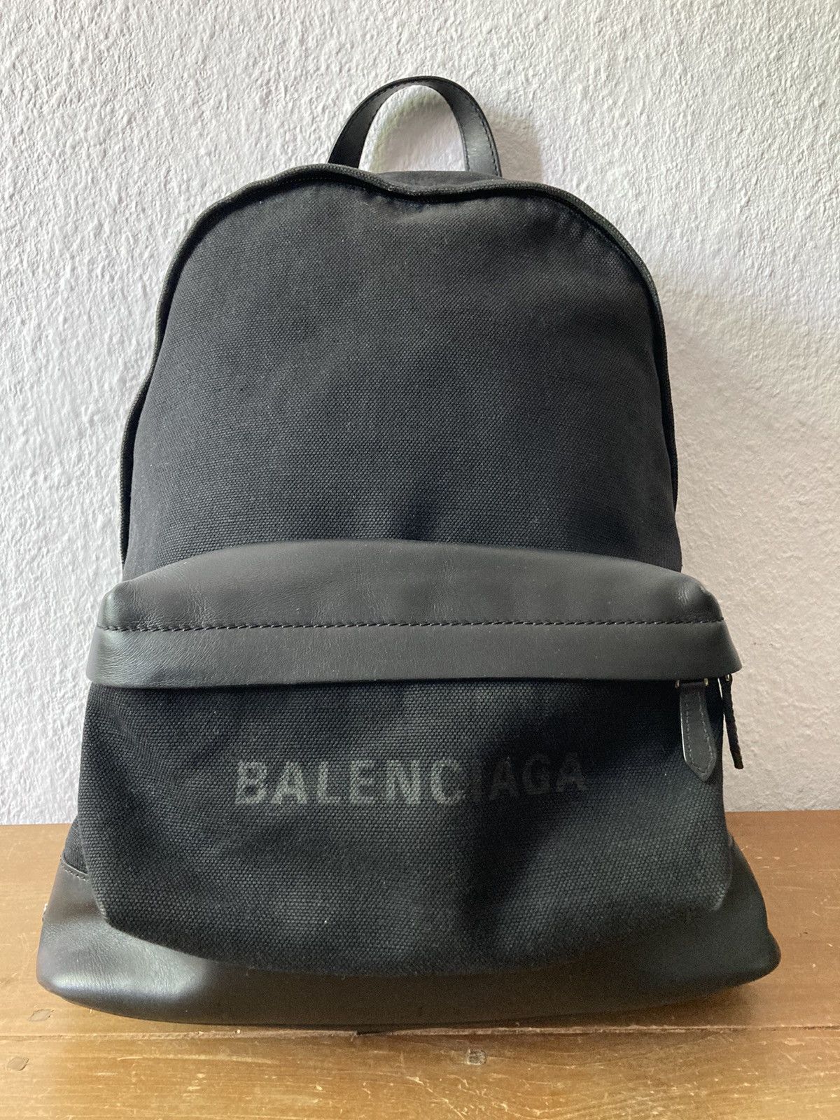 Balenciaga Balenciaga Leather Appliquéd Canvas Backpack Size ONE SIZE - 1 Thumbnail