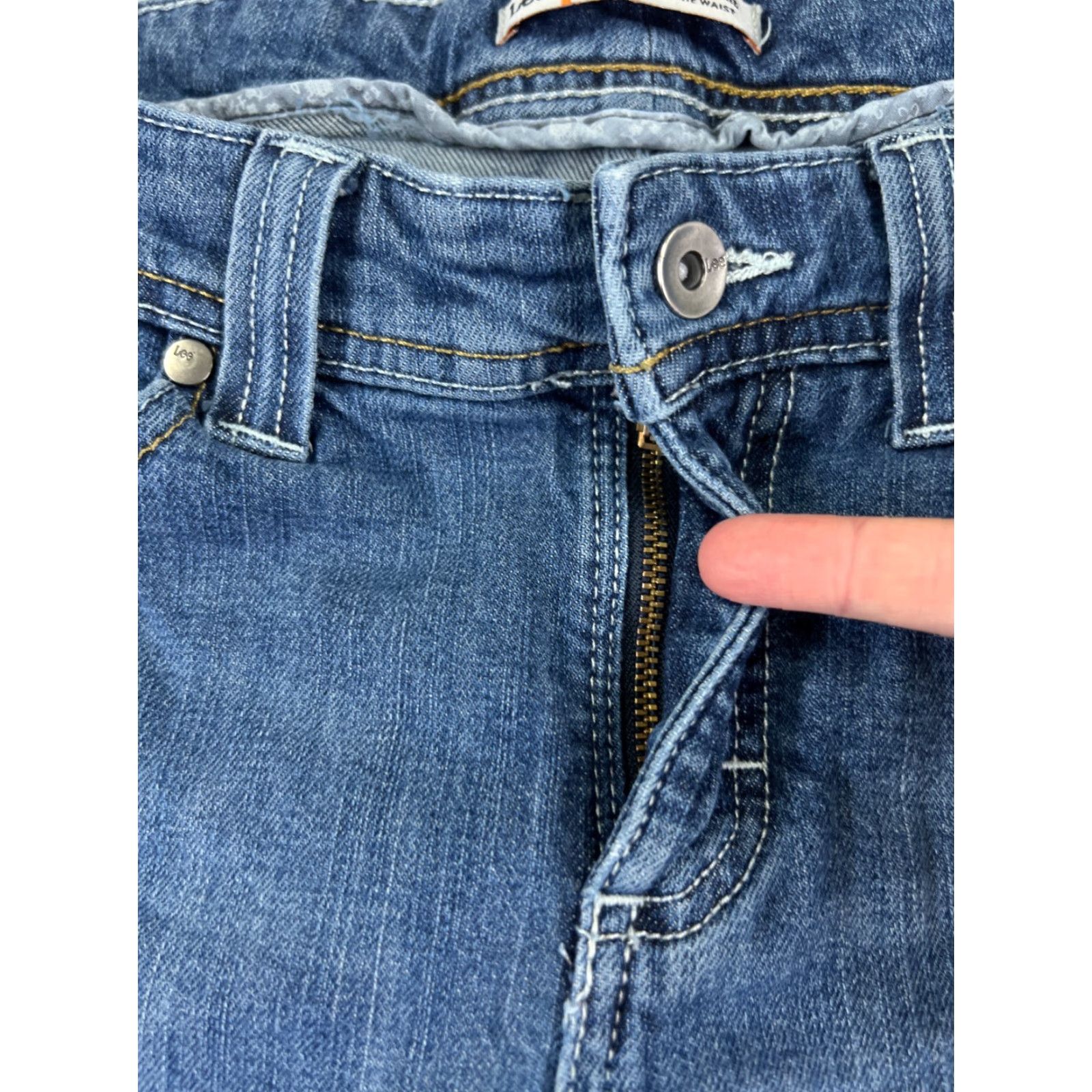 Lee Lee Jeans Women 12 Blue Denim Bootcut 30x30 Stretch Cotton Blend Regular Mid Rise Fall Spring Summer Men/Women? Size 34" / US 12 / IT 48 - 5 Thumbnail