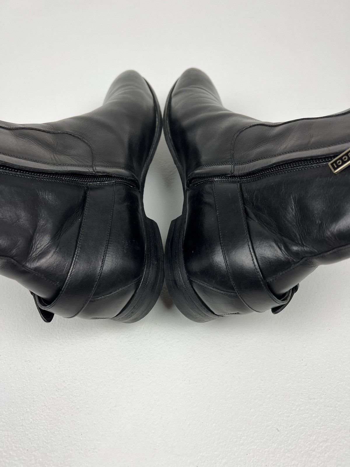 Gucci GUCCI Boots Ankle Leather Shoes Side Zip Straps Black Men’s Size US 7.5 / EU 40-41 - 11 Thumbnail