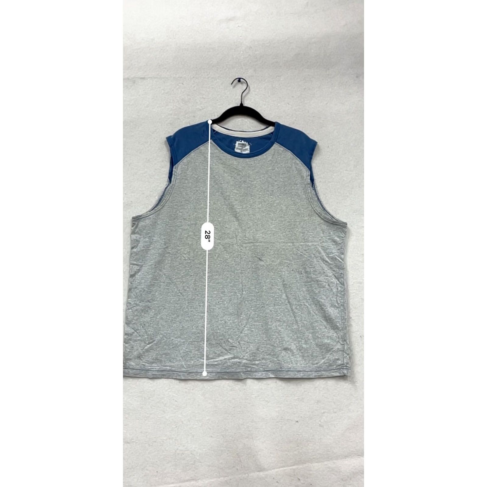 Vintage No Boundaries T-Shirt Mens XL Crew Neck Sleeveless Gray Blue Cotton Tank Summer 609A Size US XL / EU 56 / 4 - 7 Thumbnail