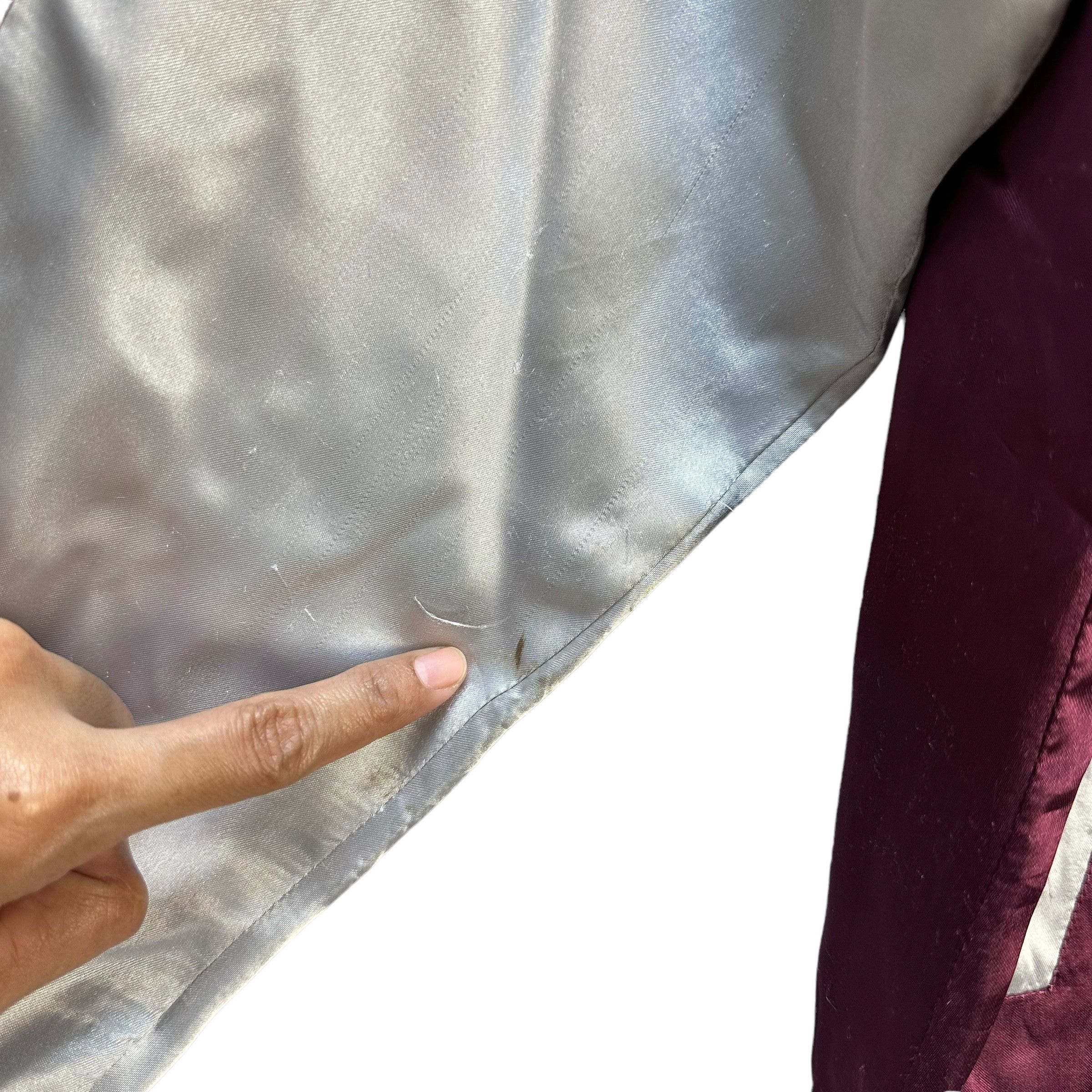 Japanese Brand CAMPANELLO Magenta Satin Sukajan Bomber Jacket #A39-0884 Size US L / EU 52-54 / 3 - 5 Thumbnail