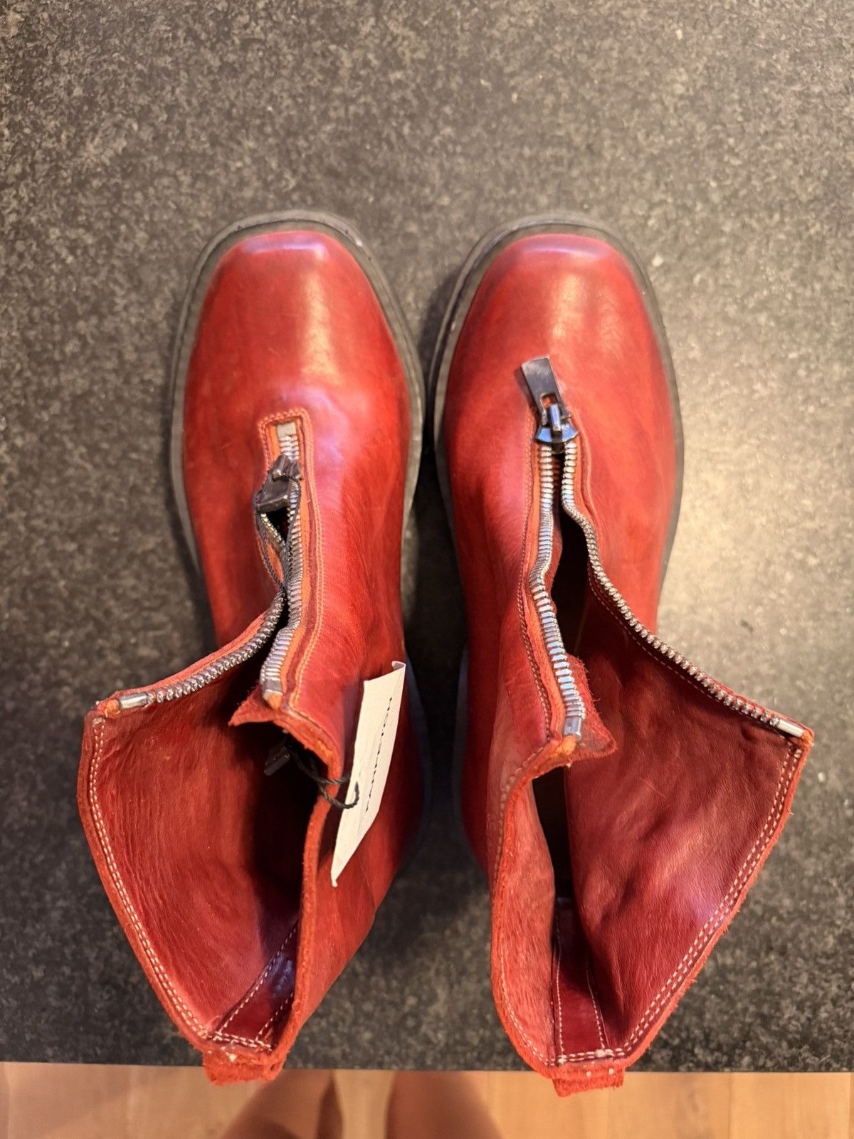 Guidi Guidi Front Zip Leather Boots – Red – Size 41 – New With Tag Size US 8 / EU 41 - 5 Thumbnail