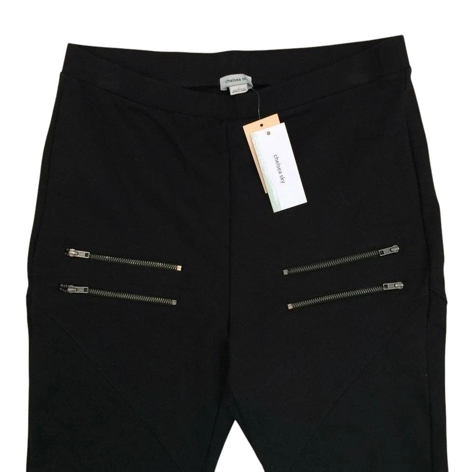 Other NWT Chelsea Sky Moto Leggings Pants XS Pull-On Zip Detail Size 26" / US 2 / IT 38 - 4 Thumbnail