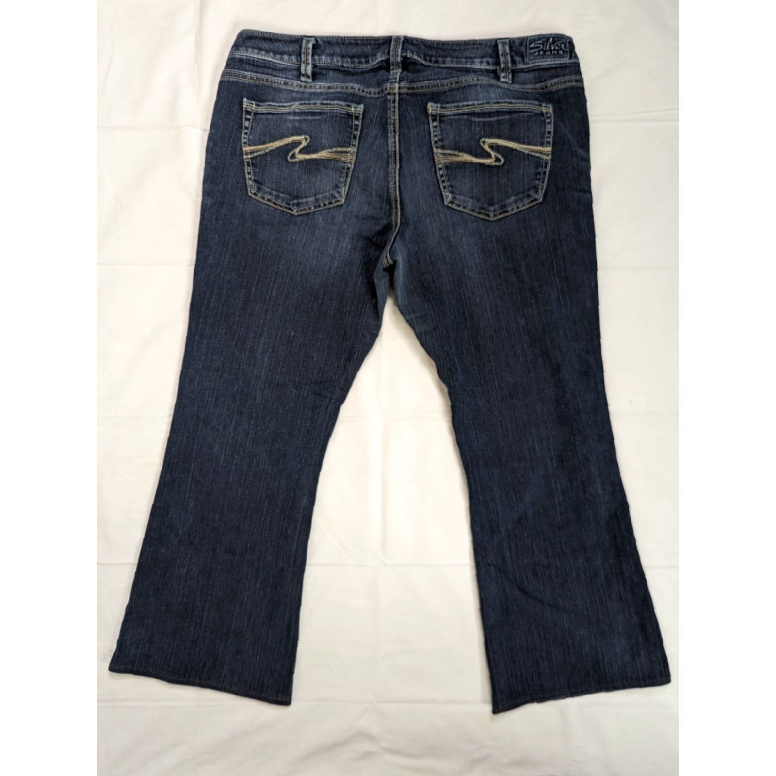 Silver Jeans Co. VINTAGE Silver Jeans Aiko Mid Straight Denim Blue Jeans Women 39x27 18 / 27 Regular Size 18 Womens Straight Jeans City Theme Distressed No Size 40" / US 18 - 2 Thumbnail