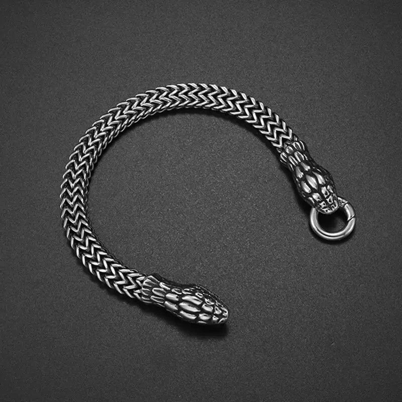 Jewelry Double-Headed Cobra Bracelet Men's Stainless Steel Size ONE SIZE - 1 Thumbnail