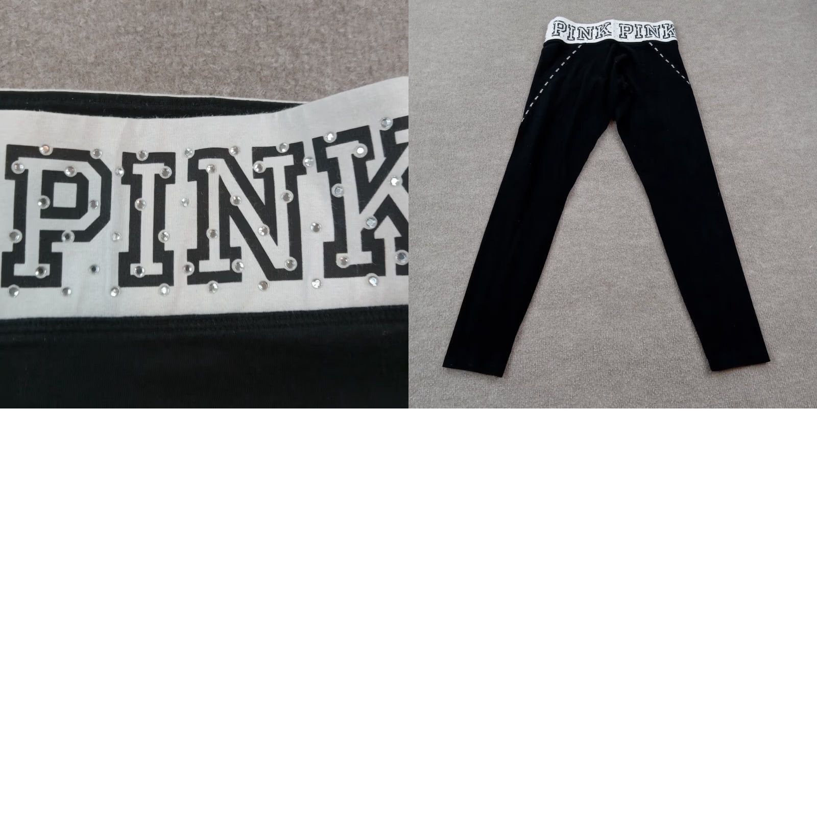 Pinko Pink Leggings Womens Medium Black Running Yoga Stretch Size 32" / US 10 / IT 46 - 8 Thumbnail