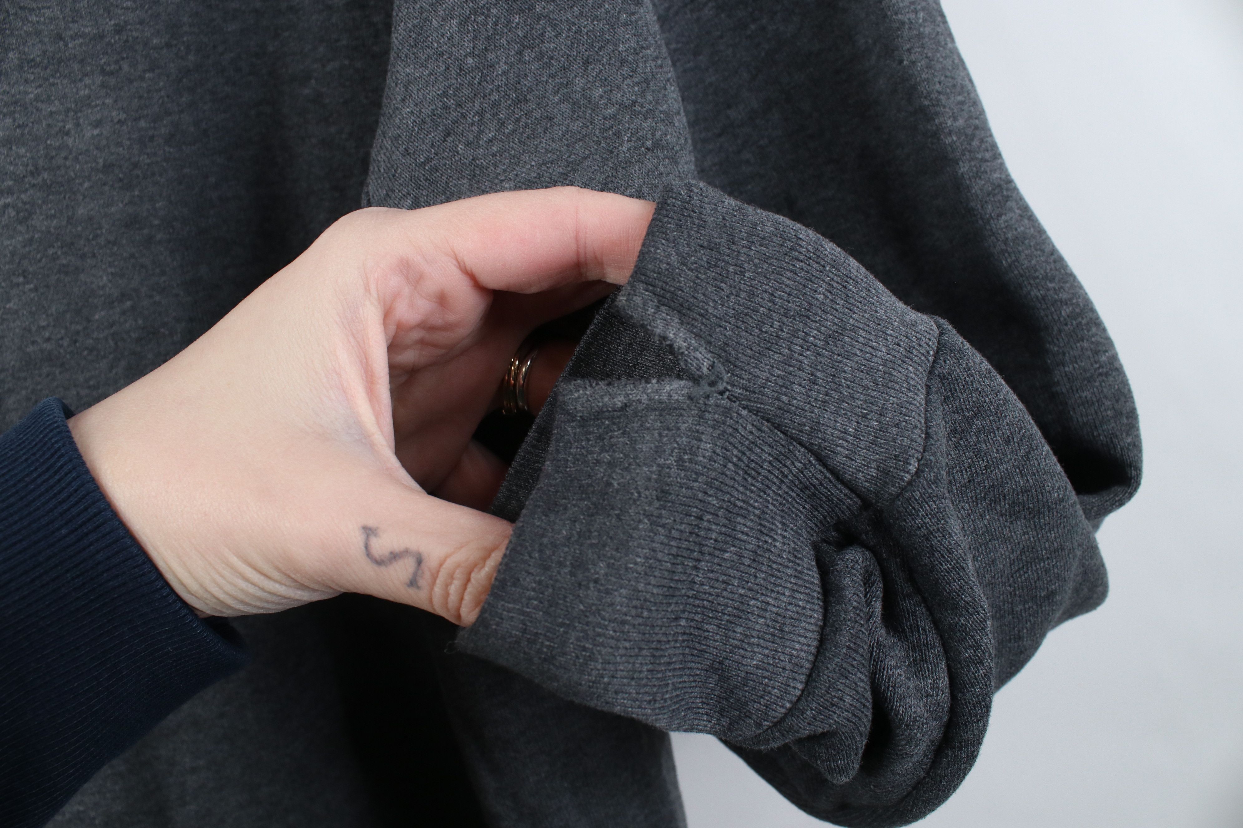 Vintage Vintage 90s Streetwear Blank Raglan Crewneck Sweatshirt Gray Size US L / EU 52-54 / 3 - 4 Thumbnail