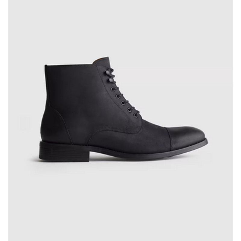 Quince Quince Crafted Leather Cap Toe Lace Up Boot Black Size 9 Size US 9 / EU 42 - 4 Thumbnail