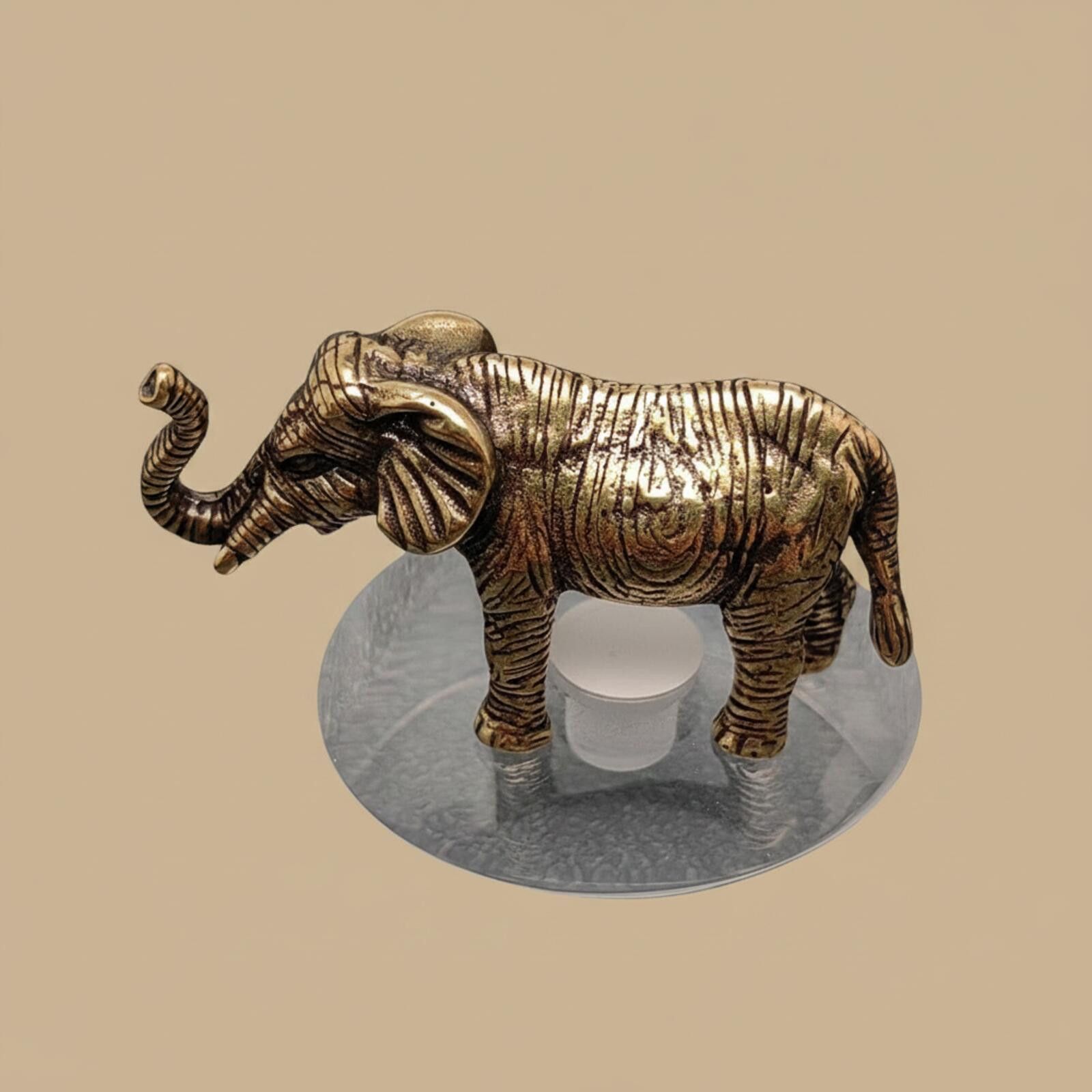 The Unbranded Brand Brass Elephant Figurine Miniature Size ONE SIZE - 1 Thumbnail
