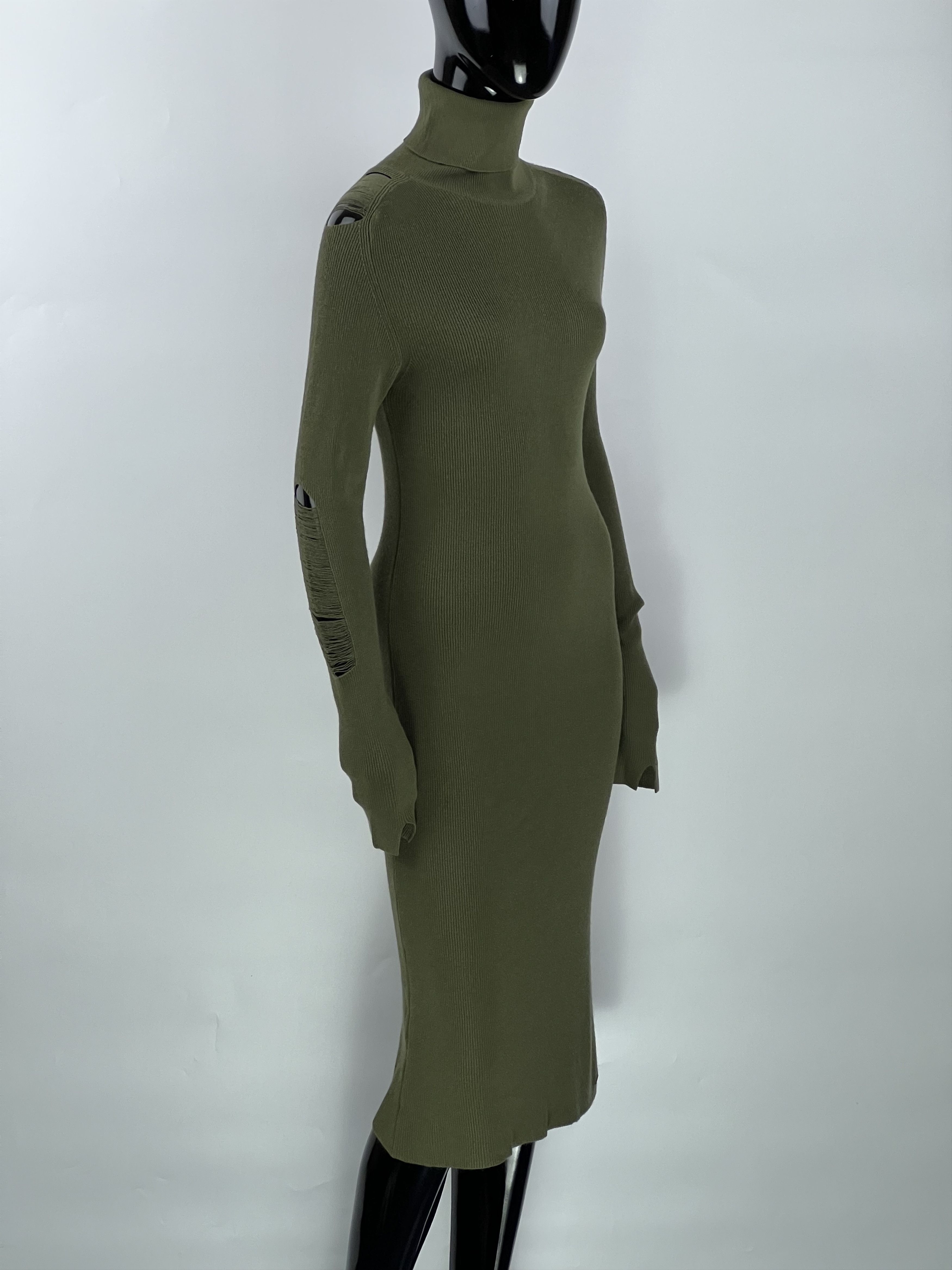 Diesel Diesel Ribbed Long Sleeve Turtleneck Midi Dress Size L Size L / US 10 / IT 46 - 1 Thumbnail