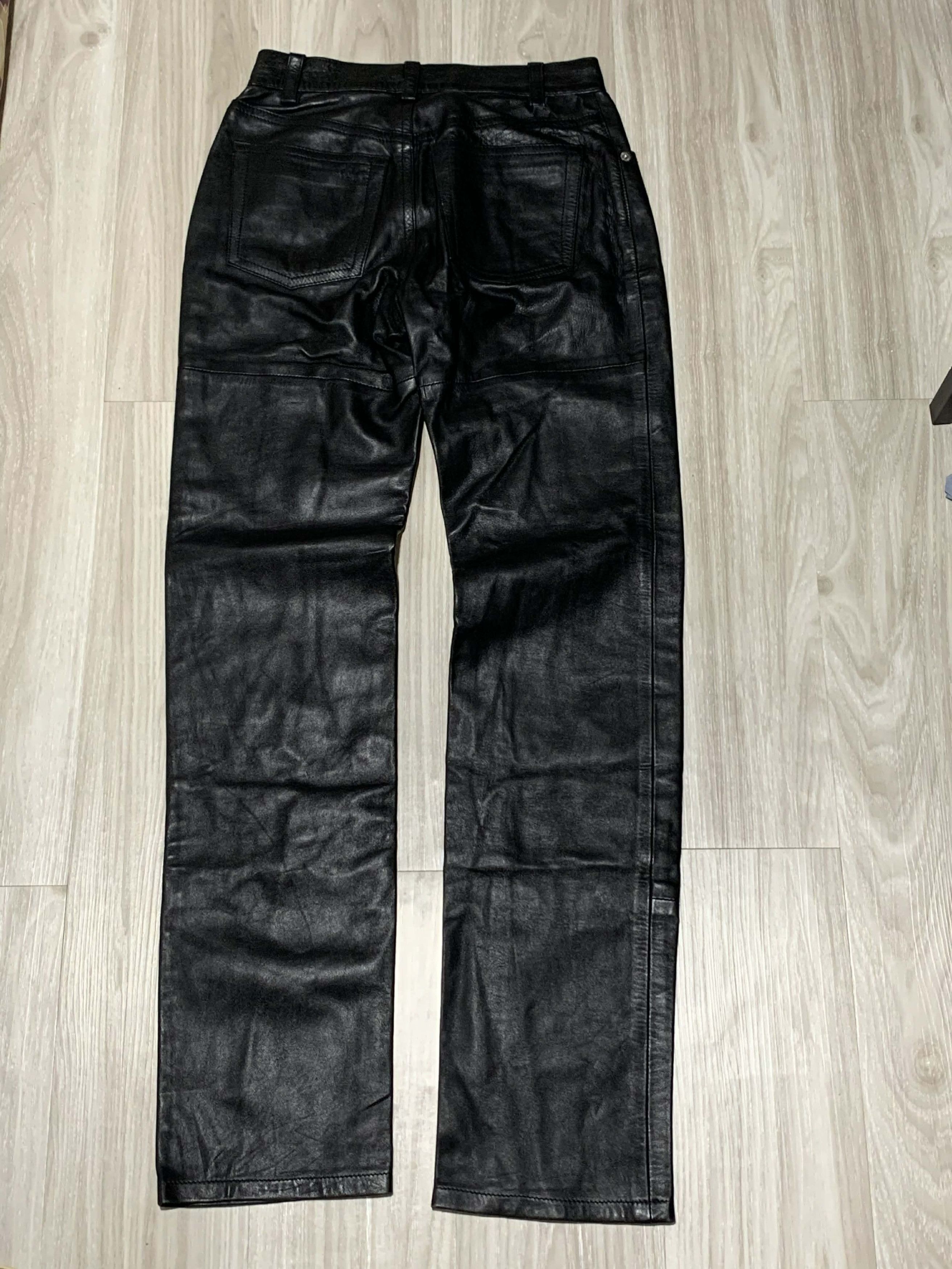 Helmut Lang Helmut Lang Archive 1997 Black Leather Pants Size US 26 / EU 42 - 2 Thumbnail