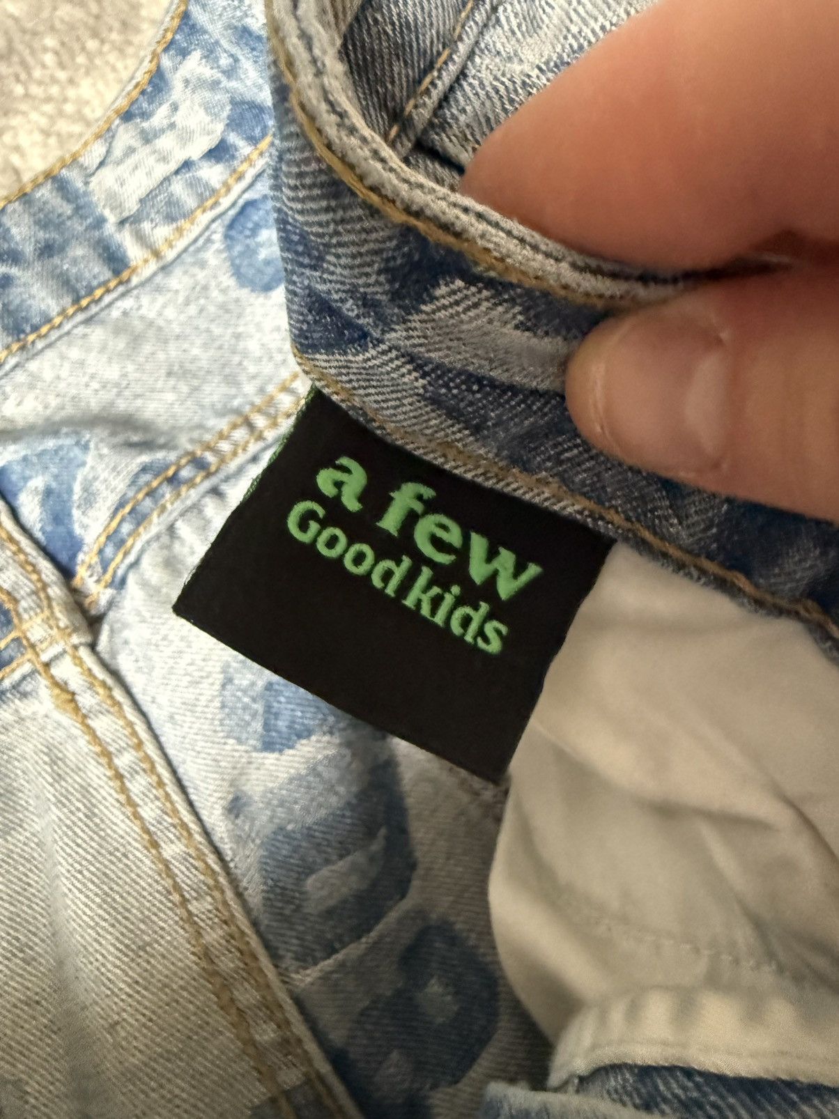 Designer A Few Good Kids Blue Denim Jeans with White Print Size US 34 / EU 50 - 5 Thumbnail