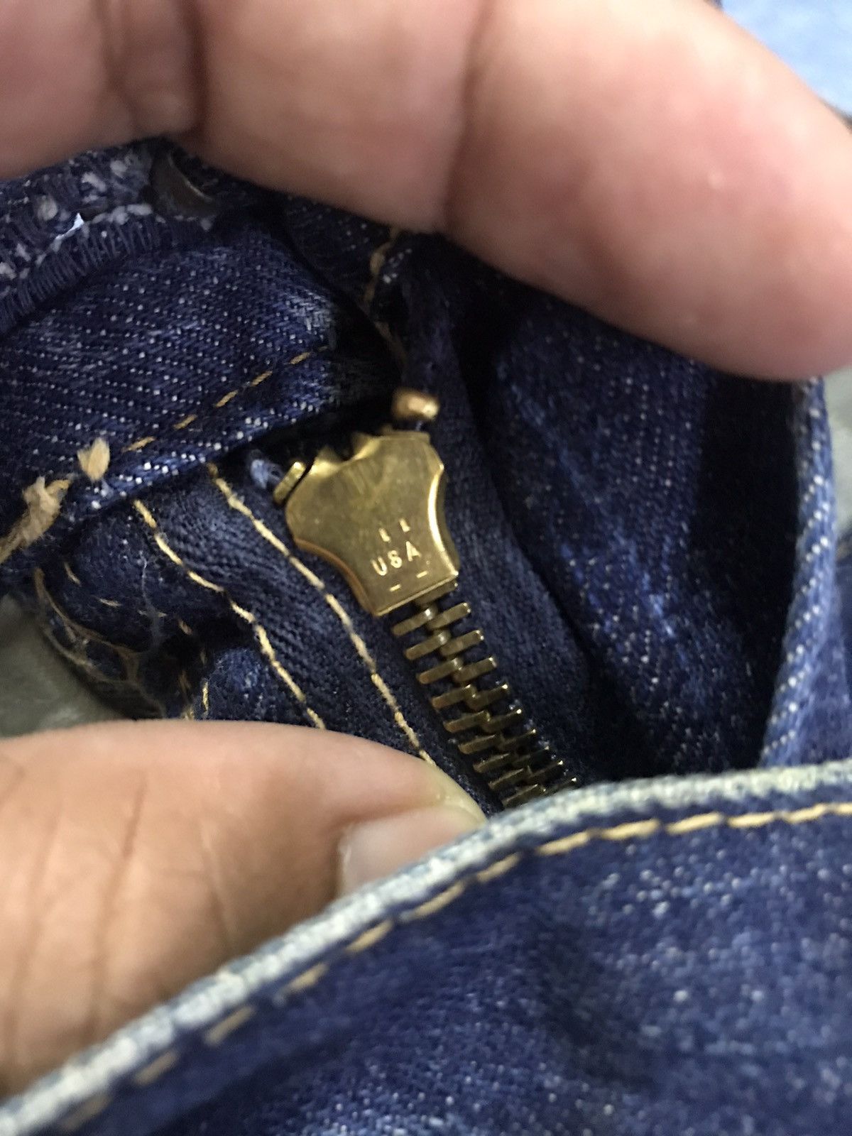 Vintage 🔥🔥Vtg 70s Big John Half Selvedge Rare Distressed Talon Jeans Size US 29 - 8 Thumbnail