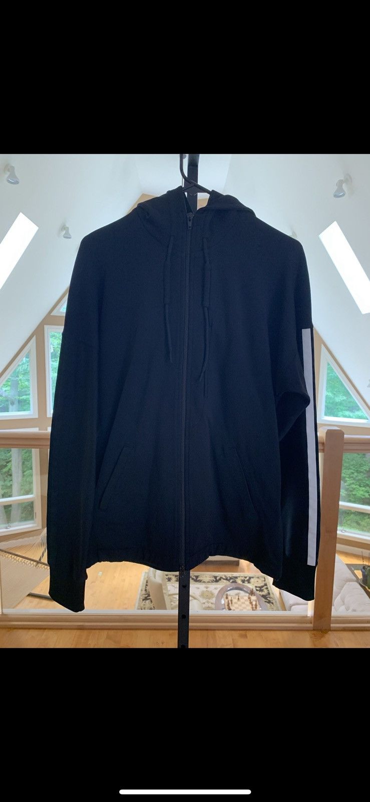 Image of Y 3 Y-3 Zip Hoodie in Black, Men's (Size XS)