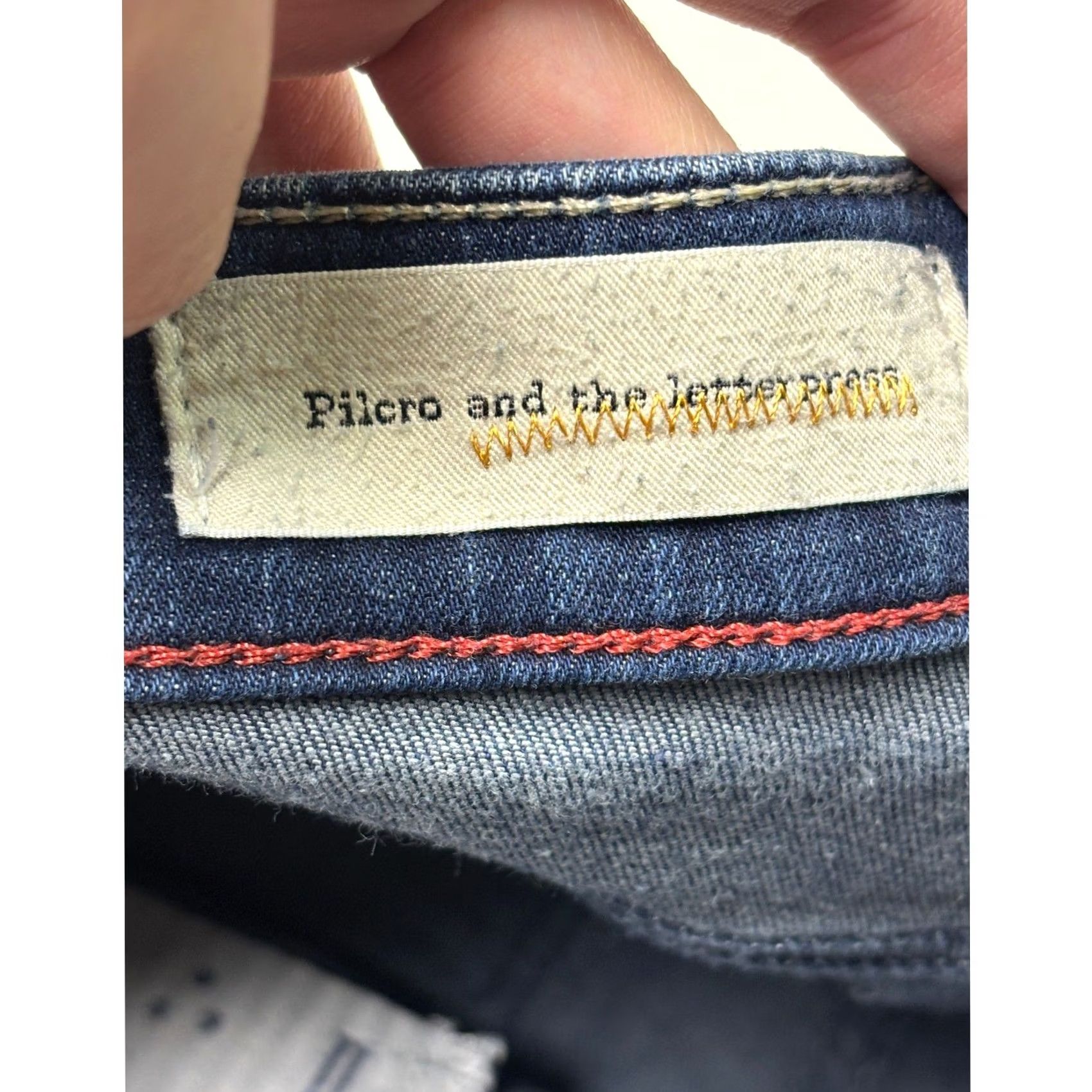 Vintage Pilcro and the Letterpress Jeans Women Denim Slim Blue Wash 28x28 Stretch Distressed Pockets Zip Button Mid Rise 5-Pocket Mexi c o n Size 28" / US 6 / IT 42 - 5 Thumbnail