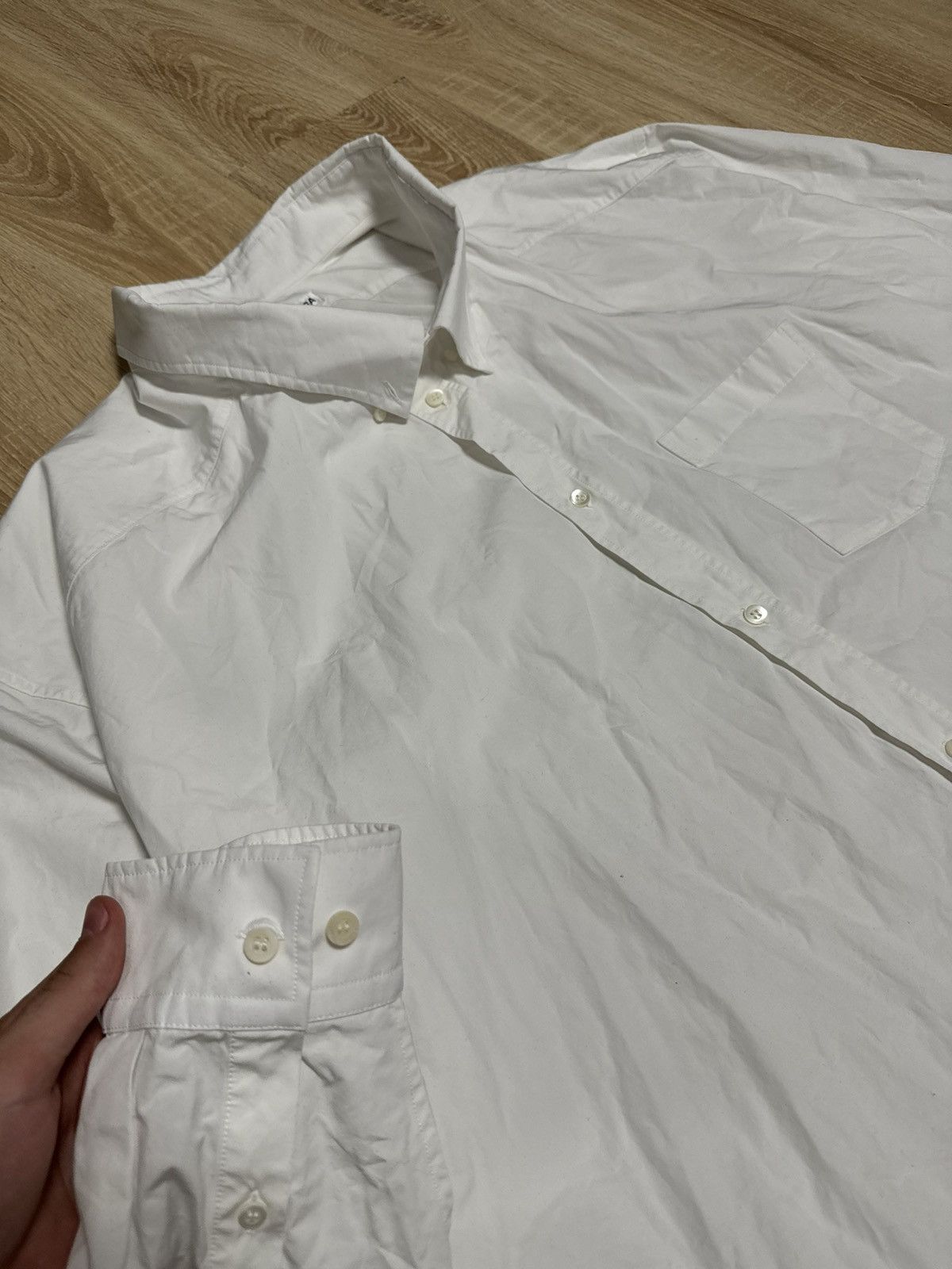 Balenciaga Balenciaga Oversized Shirt in White Poplin Size US M / EU 48-50 / 2 - 3 Thumbnail