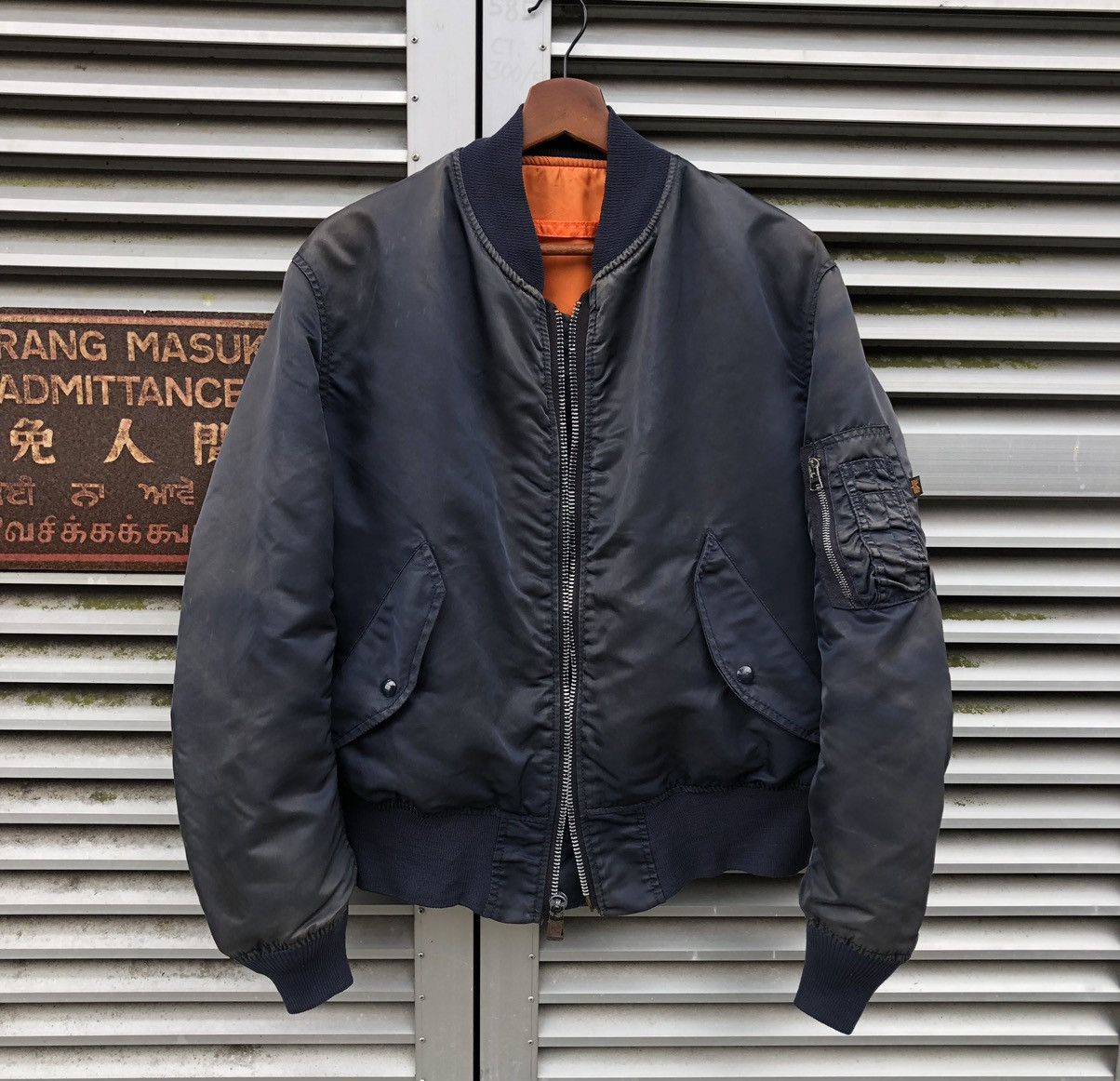 Vintage Sun faded Flyers Man Intermediate Ma-1 Bomber Jacket