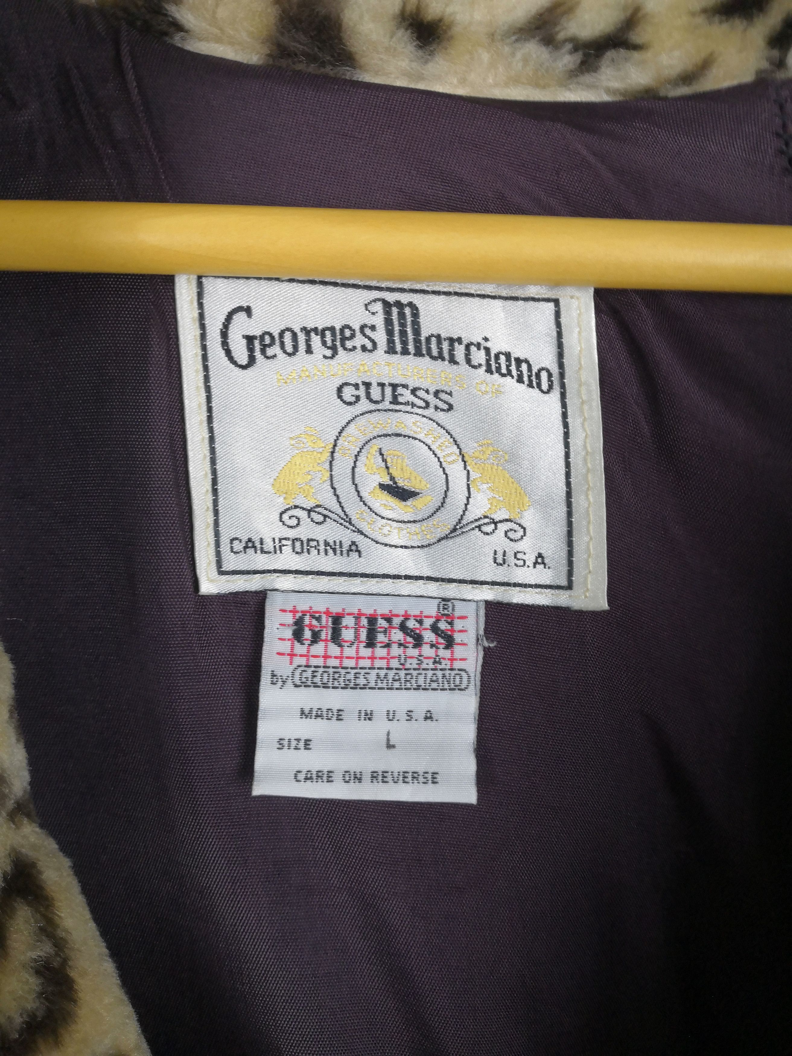 Guess Vintage 90s Georges Marciano Guess Fluffy Leopard Fur Coat Size L / US 10 / IT 46 - 4 Thumbnail