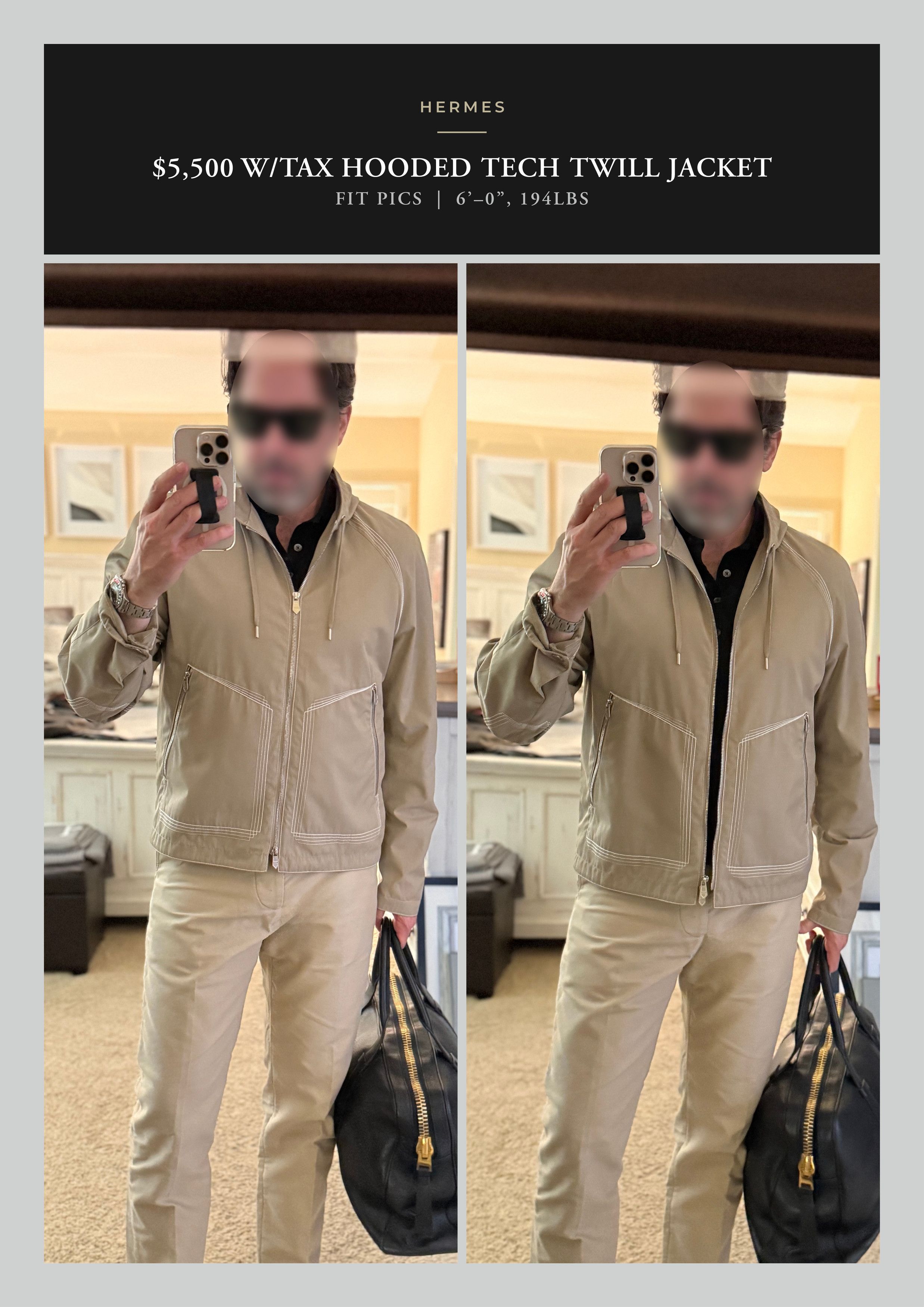 Hermes Best Dressed Rare $5,500 w/tax Hooded Tech Twill Jacket Size US M / EU 48-50 / 2 - 2 Thumbnail