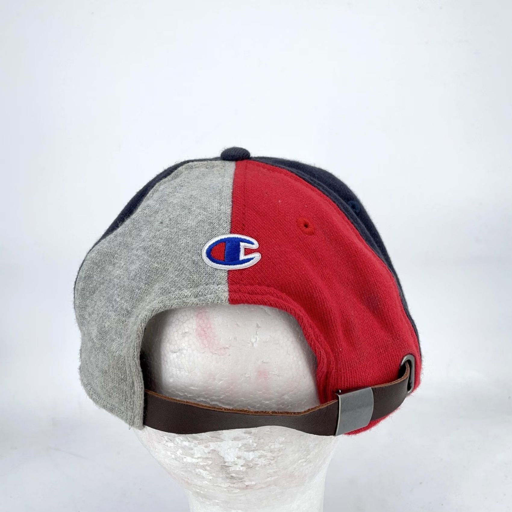 Champion Champion Hat Cap Strap Back Red Navy Colorblock Embroidered Mens Size ONE SIZE - 3 Thumbnail