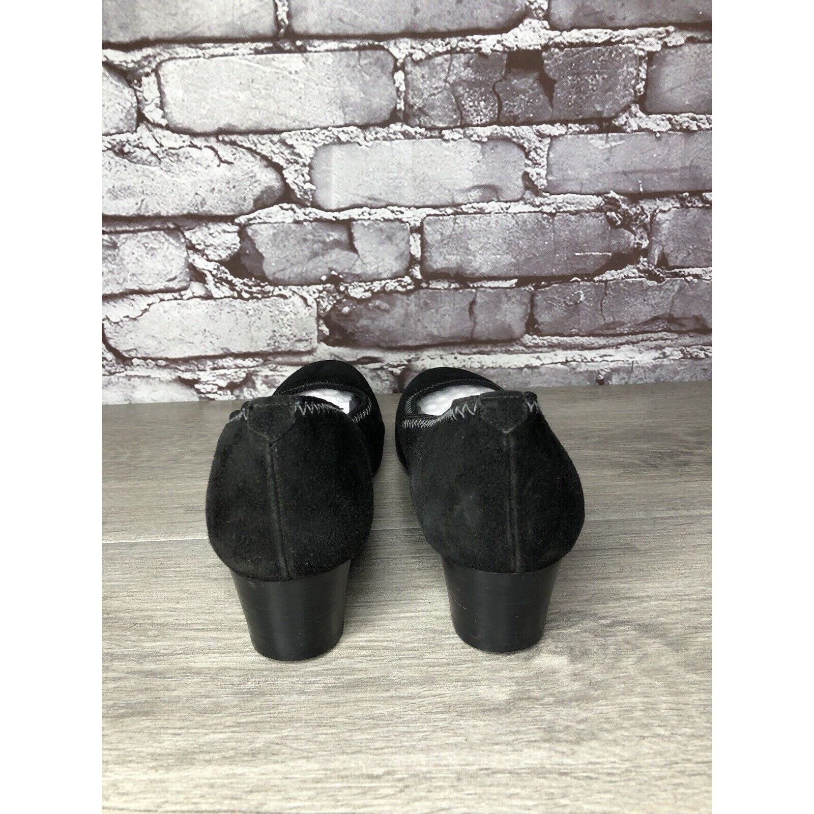 Other Stonefly Black Suede Leather Slip On Round Toe Dress Heels W Size US 8.5 / IT 38.5 - 4 Thumbnail