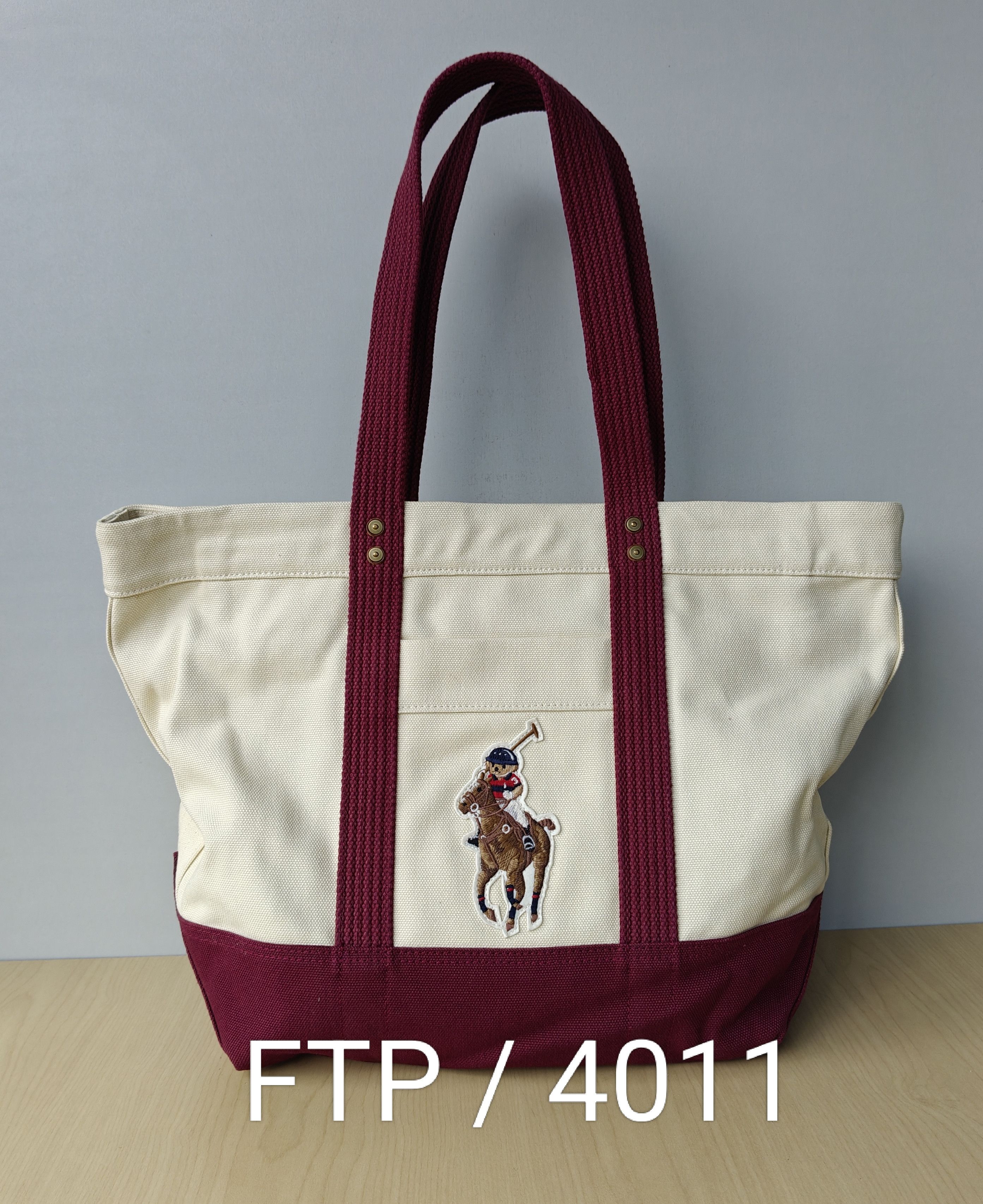 Polo Ralph Lauren Polo Ralph Lauren Canvas Medium Tote Free Shipping FTP/4011 Size ONE SIZE - 11 Thumbnail