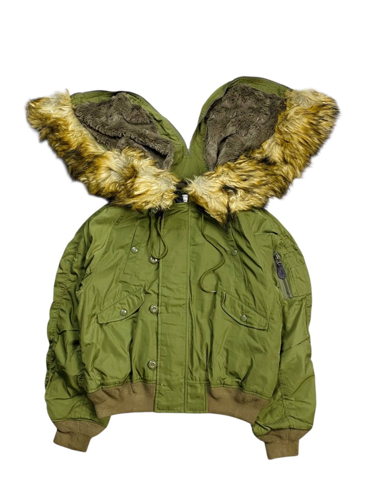 GOA 2000s Moussy - Apocalypse Style Fur Hoodie Bomber Jacket Size US M / EU 48-50 / 2 - 1 Thumbnail