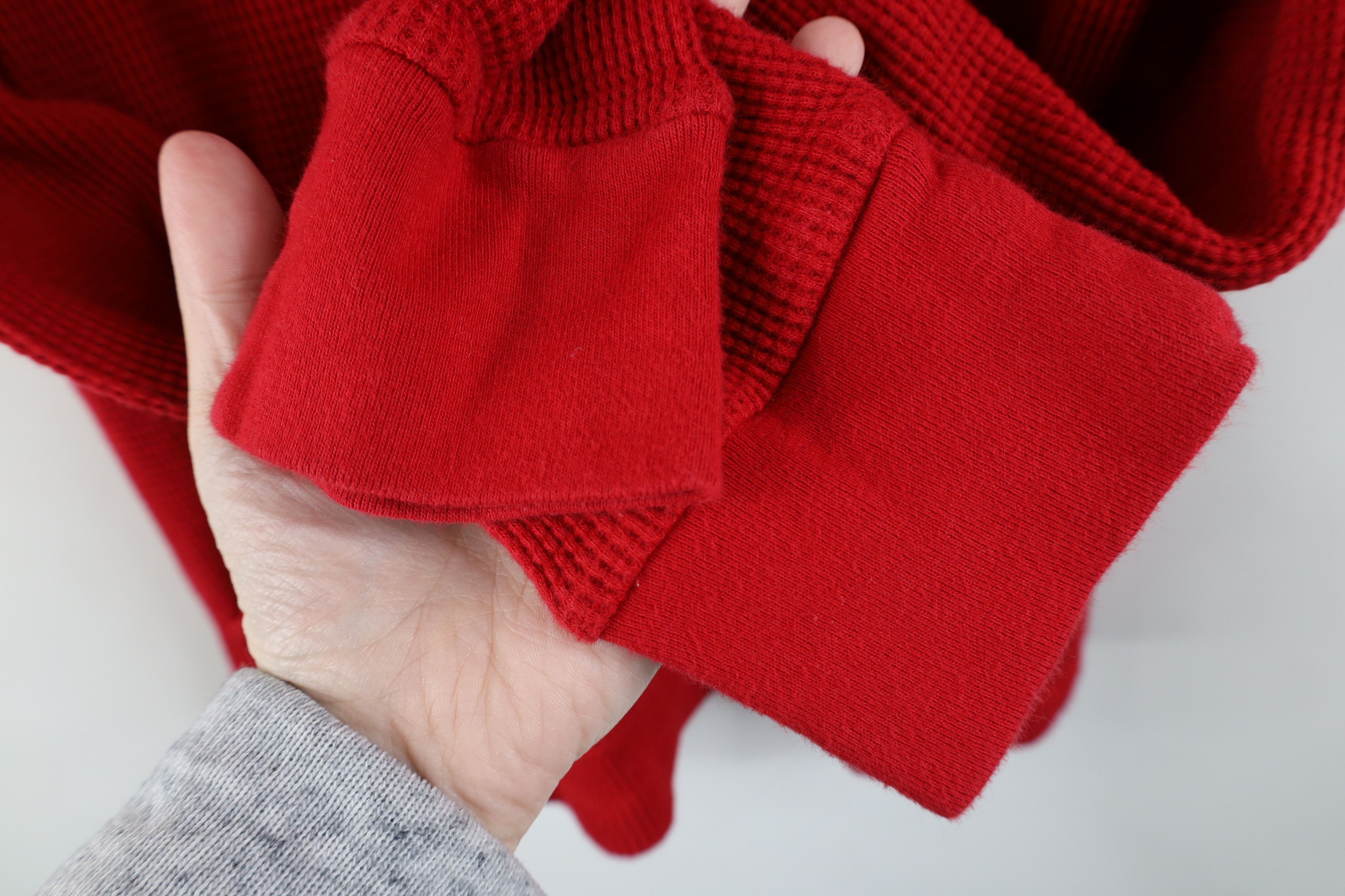 Ralph Lauren × Vintage Vintage Ralph Lauren Waffle Knit Hoodie Sweatshirt Red Size US M / EU 48-50 / 2 - 9 Thumbnail