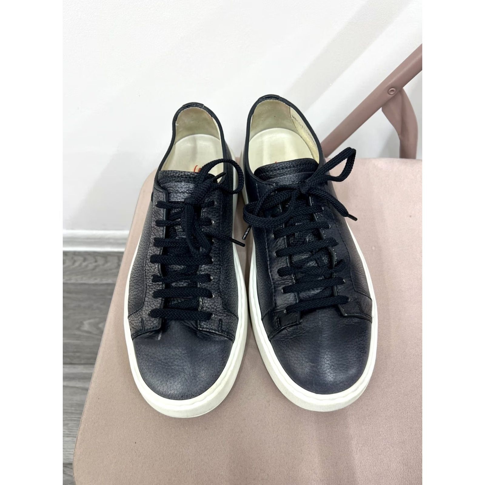 Santoni Santoni Leather Sneakers Men US 8 UK 7 Sneakers Leather Upper Blue Silver Logo Casual Shoes Size US 7 / EU 40 - 5 Thumbnail