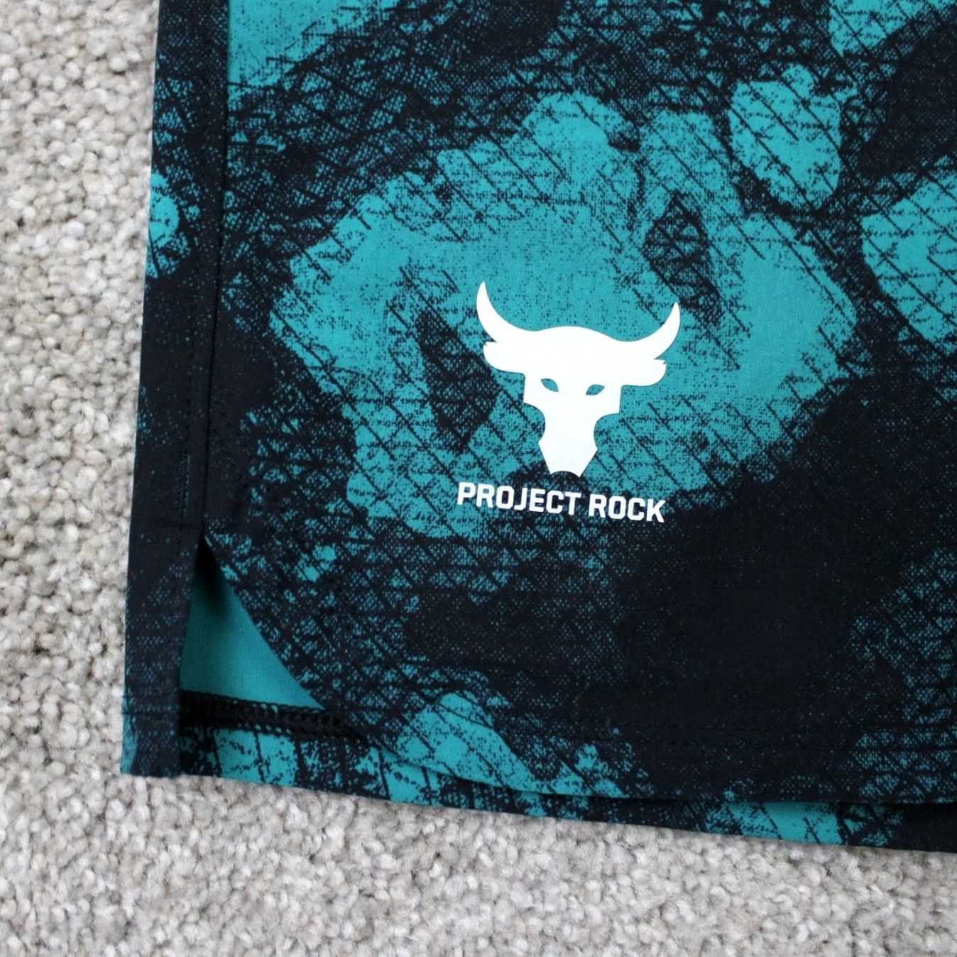 Under Armour Under Armour Project Rock Shorts Mens Small Blue Camo 9" Inseam Athletic Drawstring Pockets Regular Fit Size US 29 - 4 Thumbnail