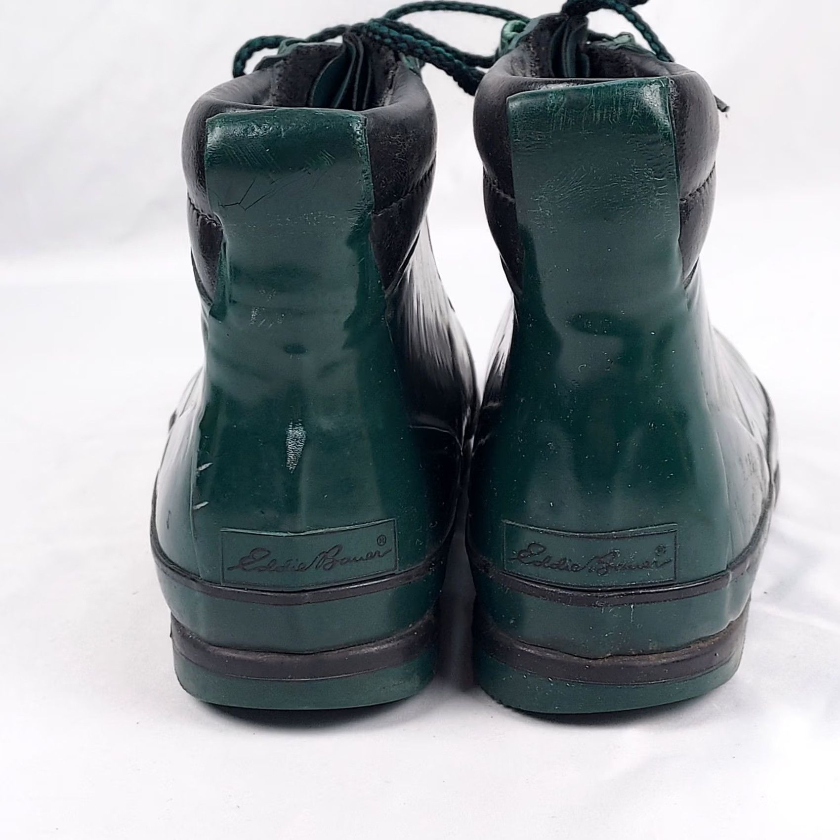 Eddie Bauer Eddie Bauer Mens 9 Green Rubber Rain Boots Lace Up Waterproof Winter M Width Outdoor Boots Size US 9 / EU 42 - 3 Thumbnail